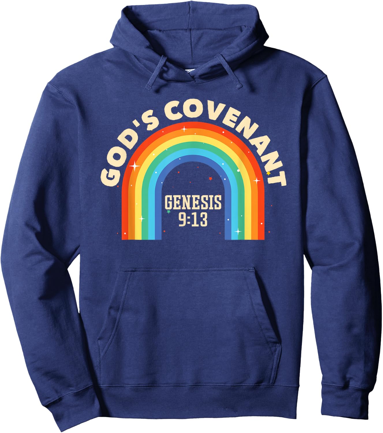 Rainbow God's Covenant Genesis 9:13 Bible Christian Lover Hoodie - Hoodie | Navy