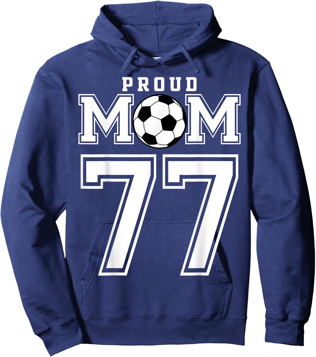 Number 77 Custom Proud Soccer Futbol Mom Personalized Women Hoodie - Hoodie | Navy