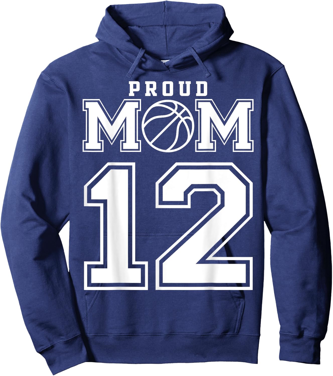 Number 12 Custom Proud Basketball Mom Personalized Hoodie - Hoodie | Navy