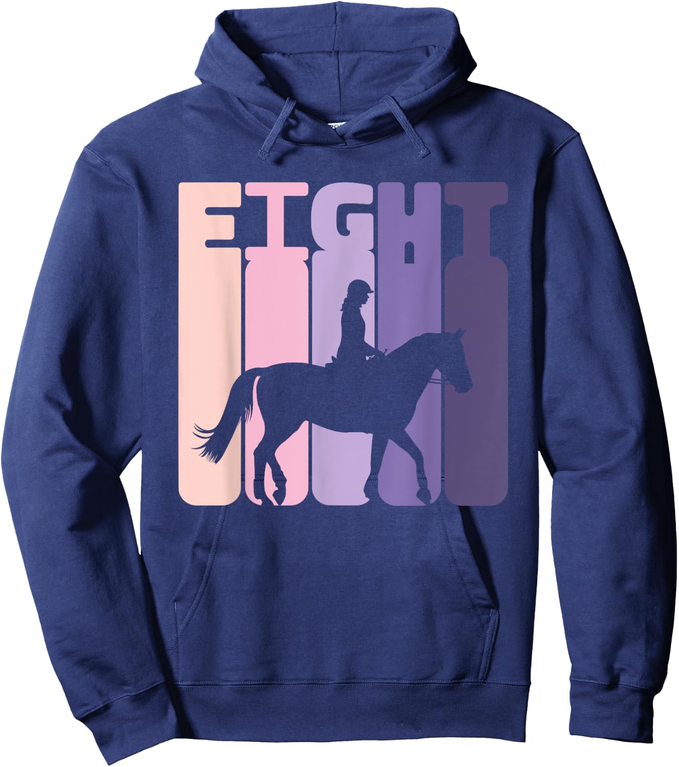 8th Birthday Horse Rider Girl Horse Fan 8 Years Girl Hoodie - Hoodie | Navy