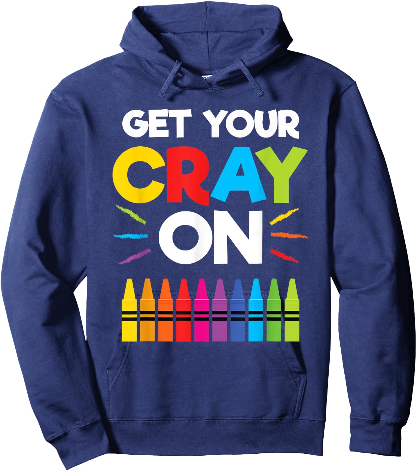 Get Your Crayon Shirt Boys Girls Kids 100th Day of School Hoodie - Hoodie | Navy
