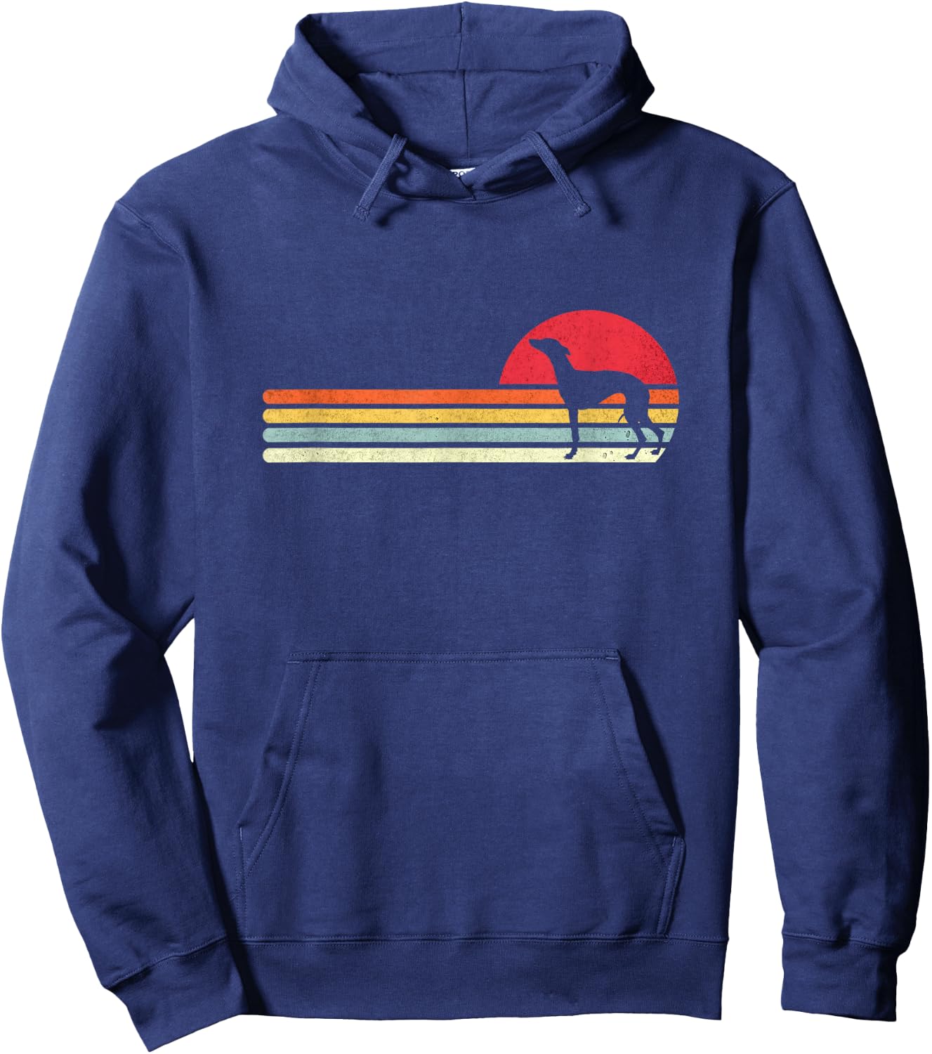 Whippet Dog . Vintage Retro Whippet Hoodie - Hoodie | Navy
