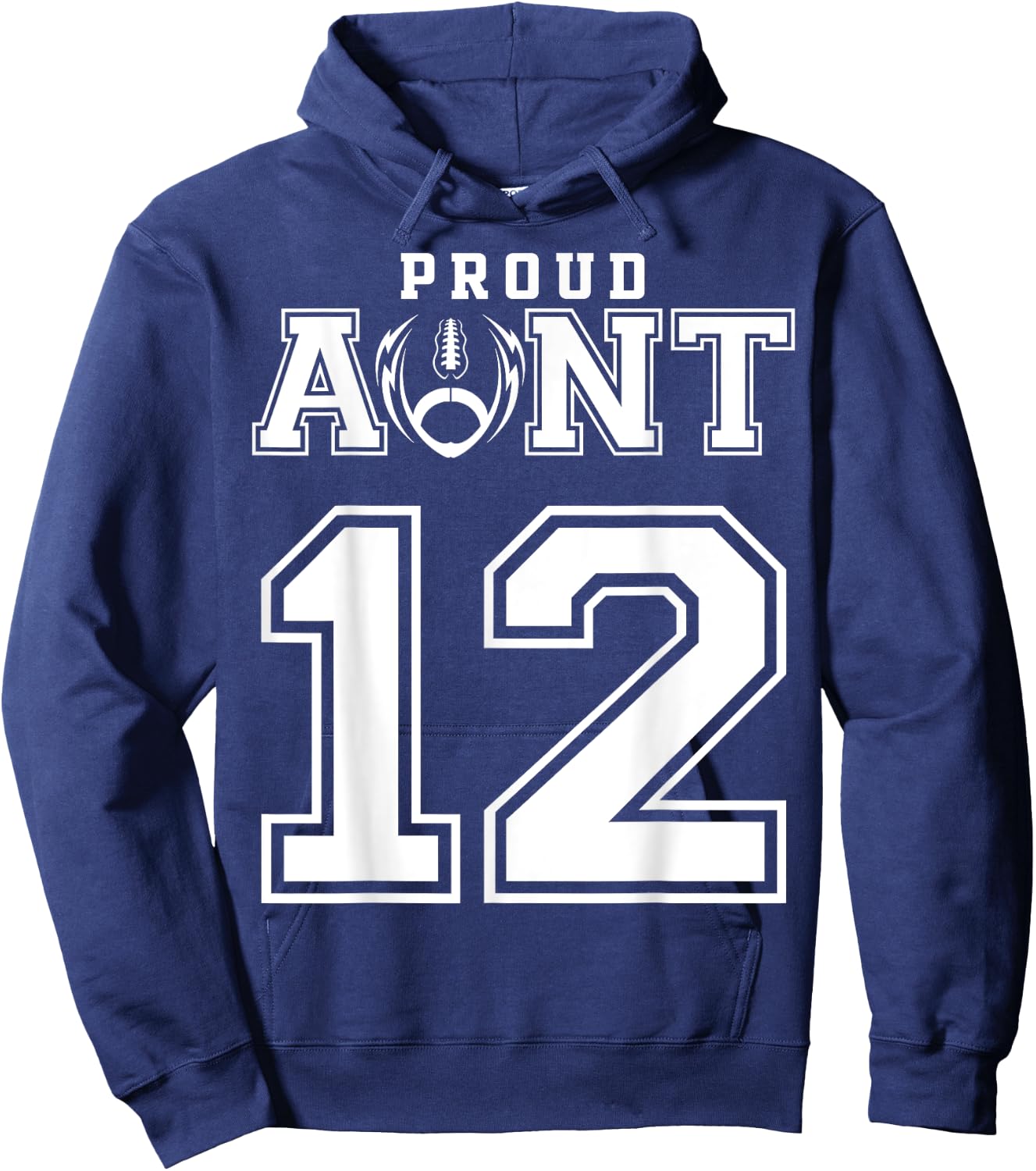 Custom Proud Football Aunt Number 12 Personalized Hoodie - Hoodie | Navy