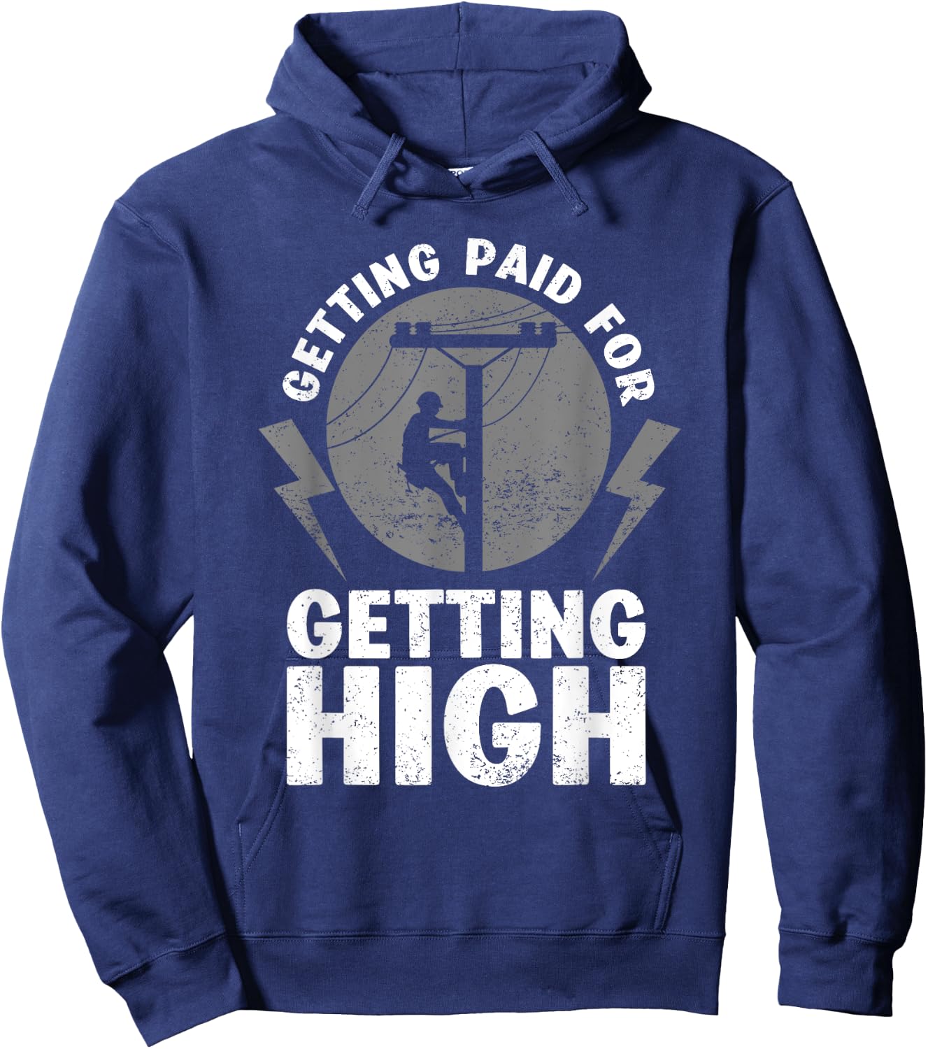 Funny Electrician Gift Electrical Power Lineman Men Boys Hoodie - Hoodie | Navy