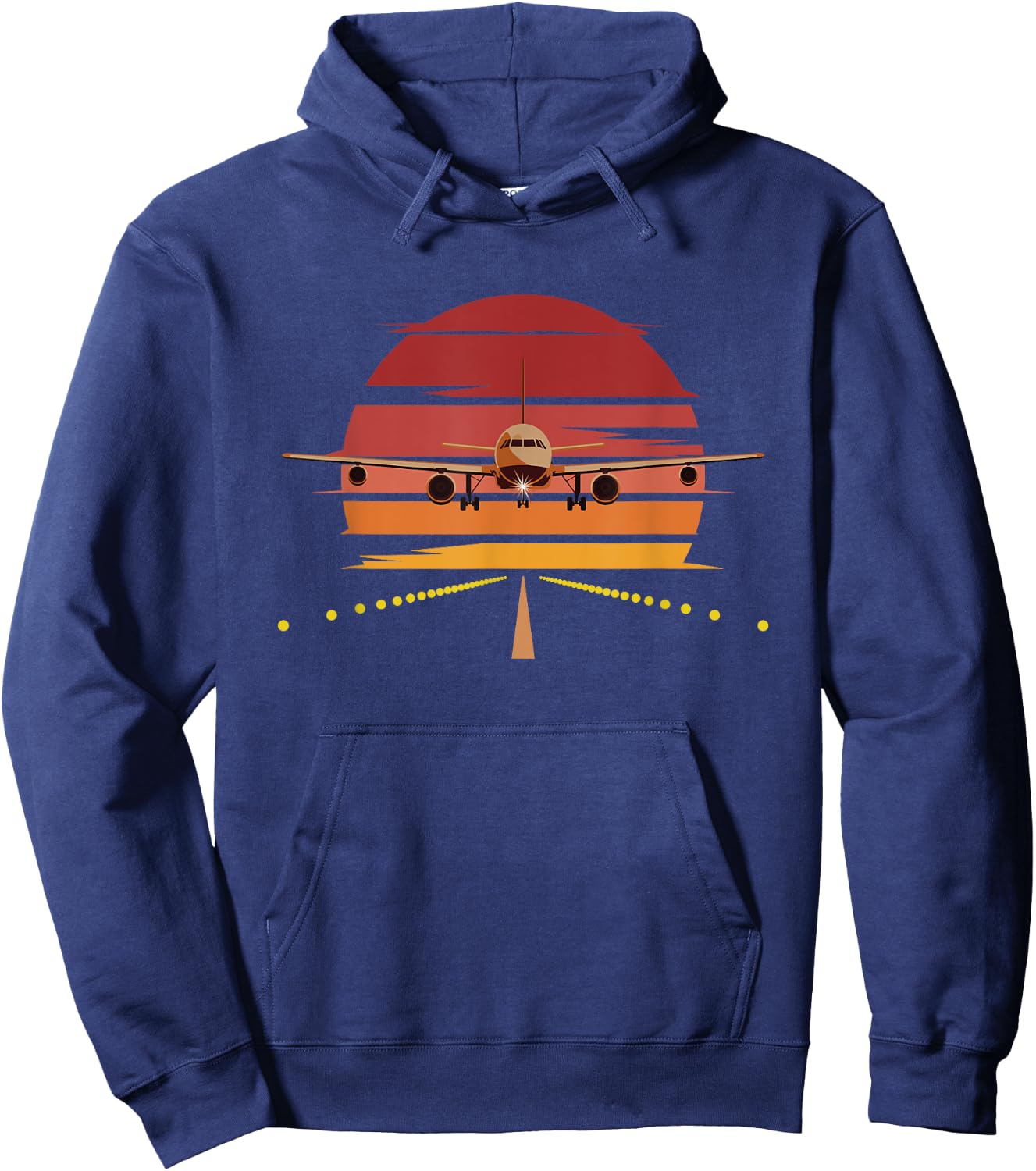 Pilot & Gifts Retro Airplane Pilot - Men's Black Small Classic Fit Short Sleeve Cotton 60% Polyester 40% Hoodie - Hoodie | Navy