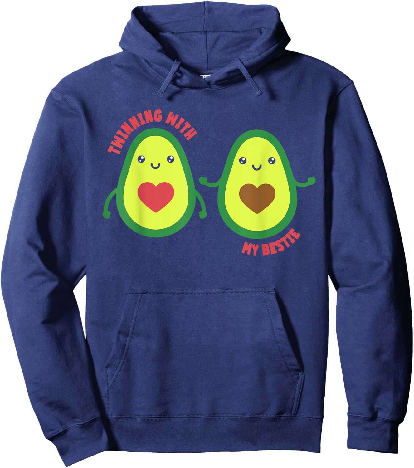 Matching Twin Twinning With My Bestie Avocado Hoodie - Hoodie | Navy