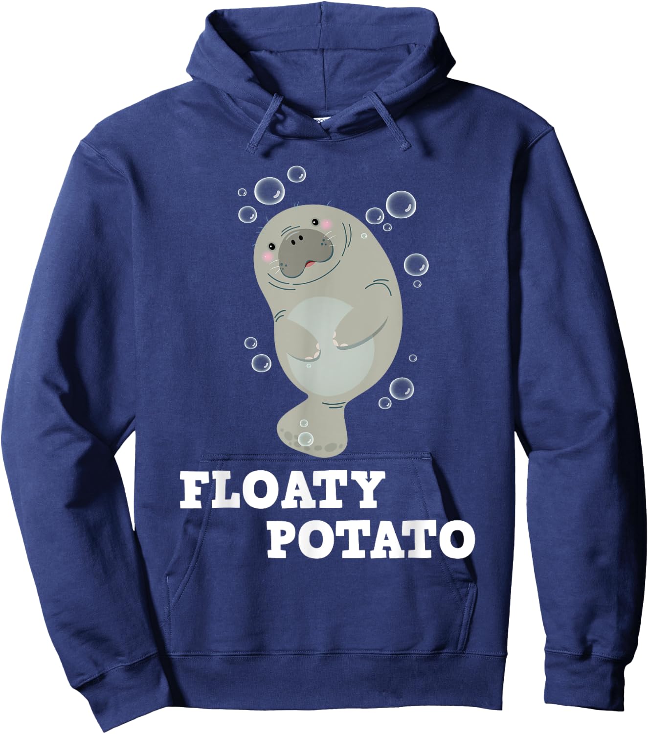 Floaty Potato - Manatee Sea Animal Lover Marine Biologist Hoodie - Hoodie | Navy
