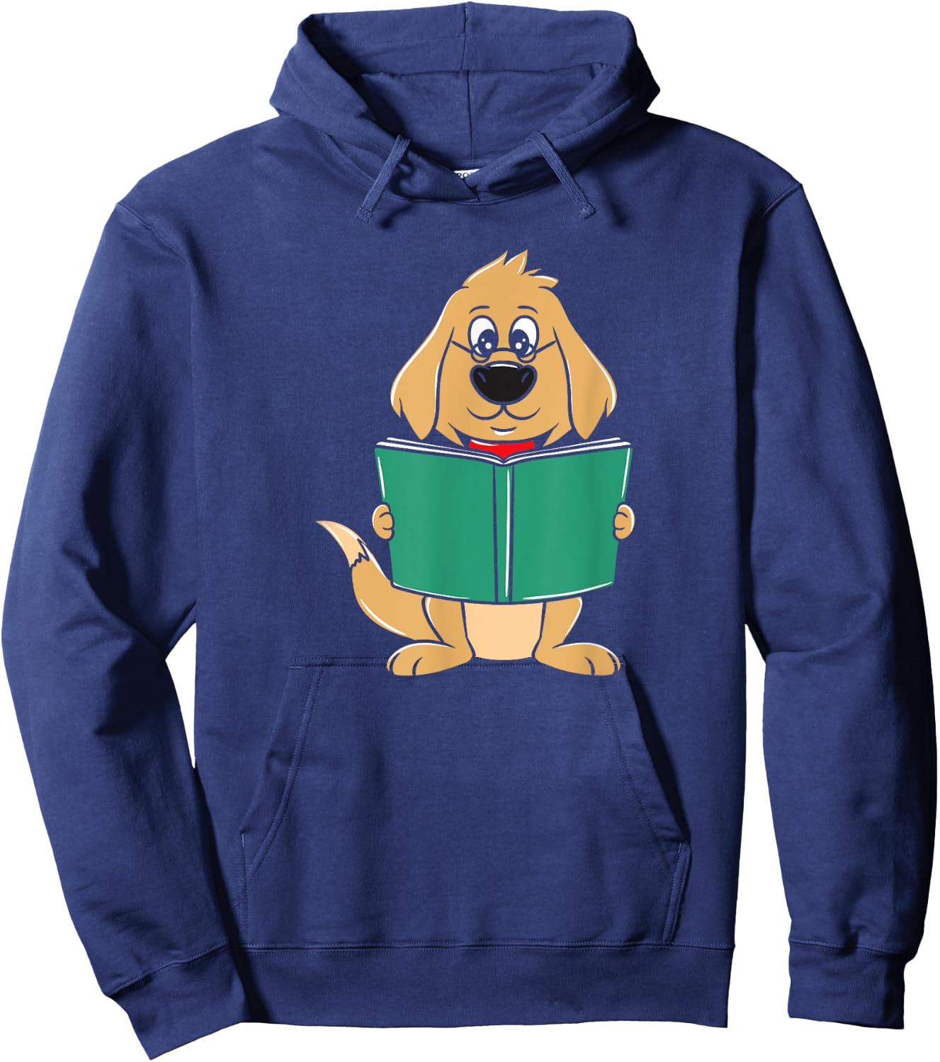 Cute Dog Reading A Human Training Book - Funny Dog Hoodie - Hoodie | Navy