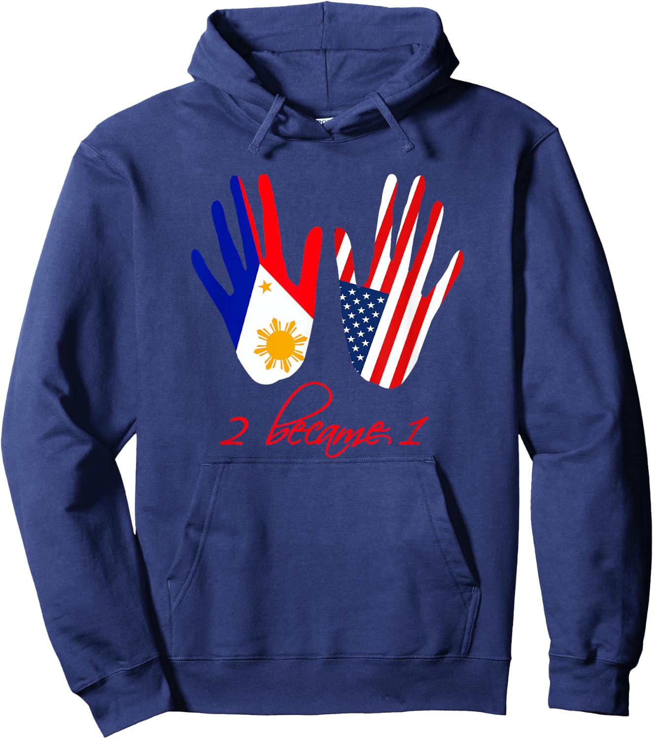 USA Philippines Flag T shirt American America Filipino Gift Hoodie - Hoodie | Navy