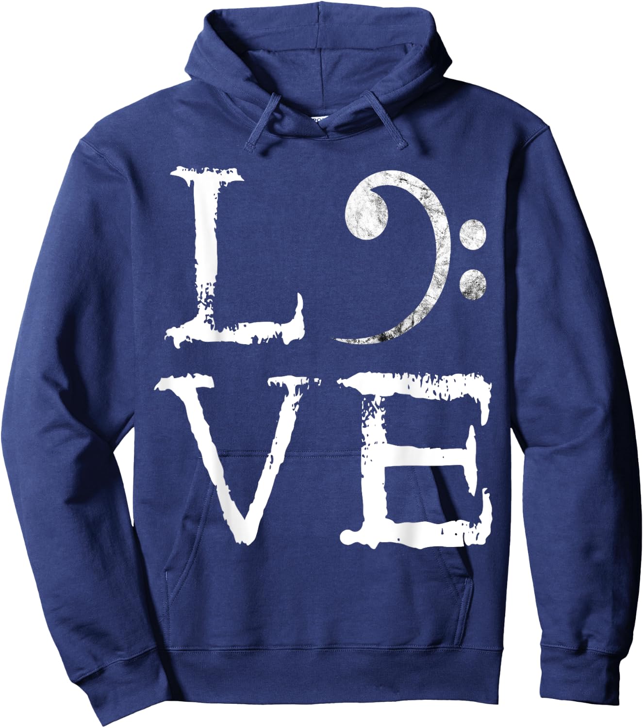 Bass Clef Creepy Love Bass Guitar Player Bass Guitarist Hoodie - Hoodie | Navy