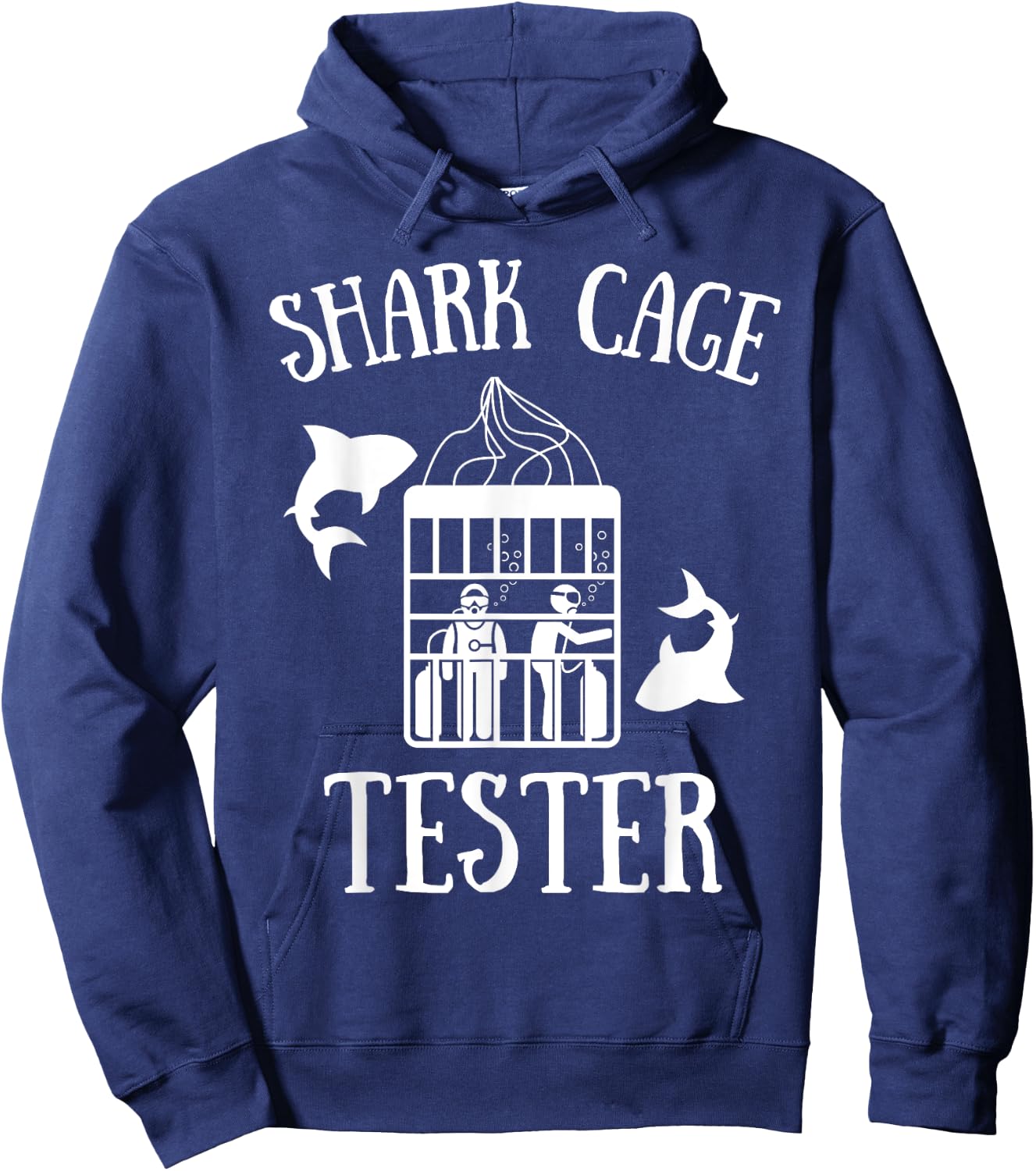 Wheelchair Handicap Humor Handicapped Shark Cage Tester Hoodie - Hoodie | Navy
