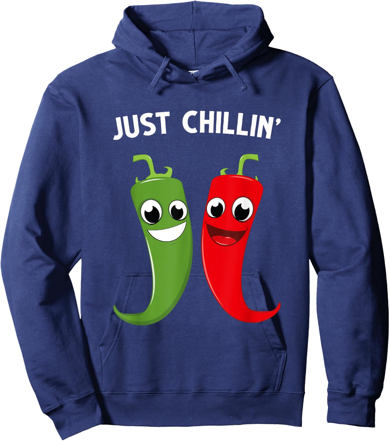 Just chillin cute red hot red chili pepper with funny quote Hoodie - Hoodie | Navy