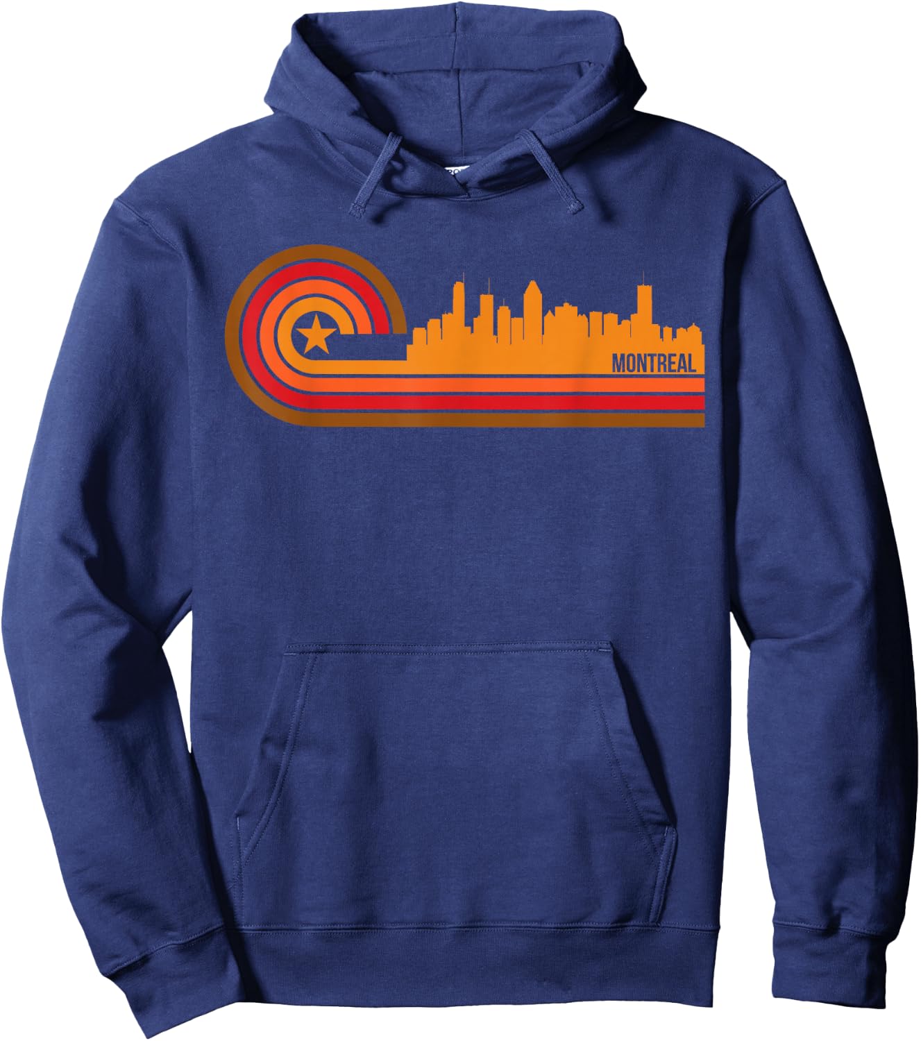 Retro Style Montreal Quebec Canada Skyline Hoodie - Hoodie | Navy