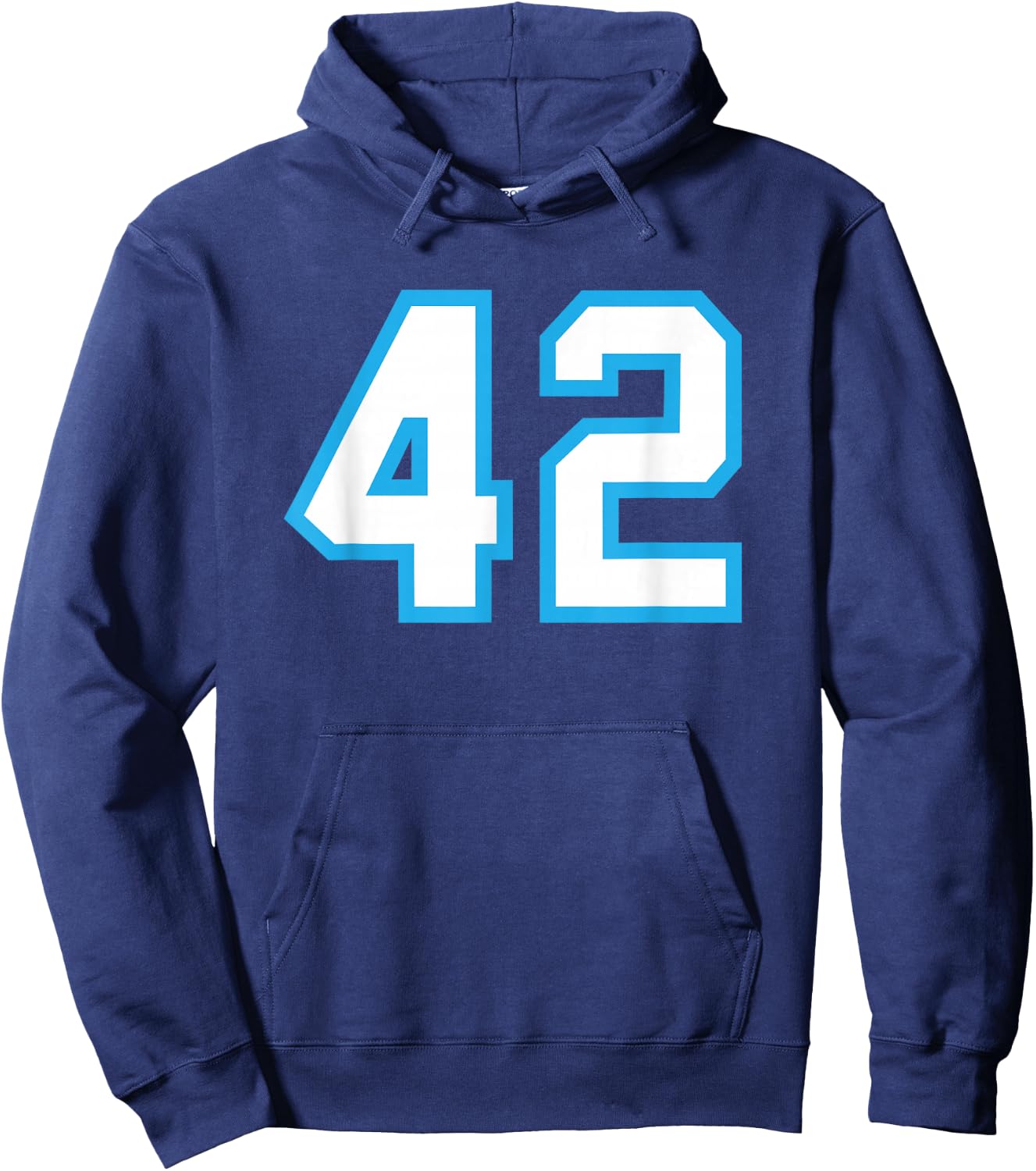 Number #42 White Blue Number Hoodie - Hoodie | Navy