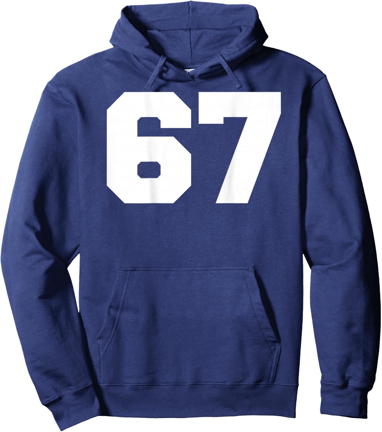 Number 67 Sports Jersey Player #67 Fan Back Print Varsity Hoodie - Hoodie | Navy