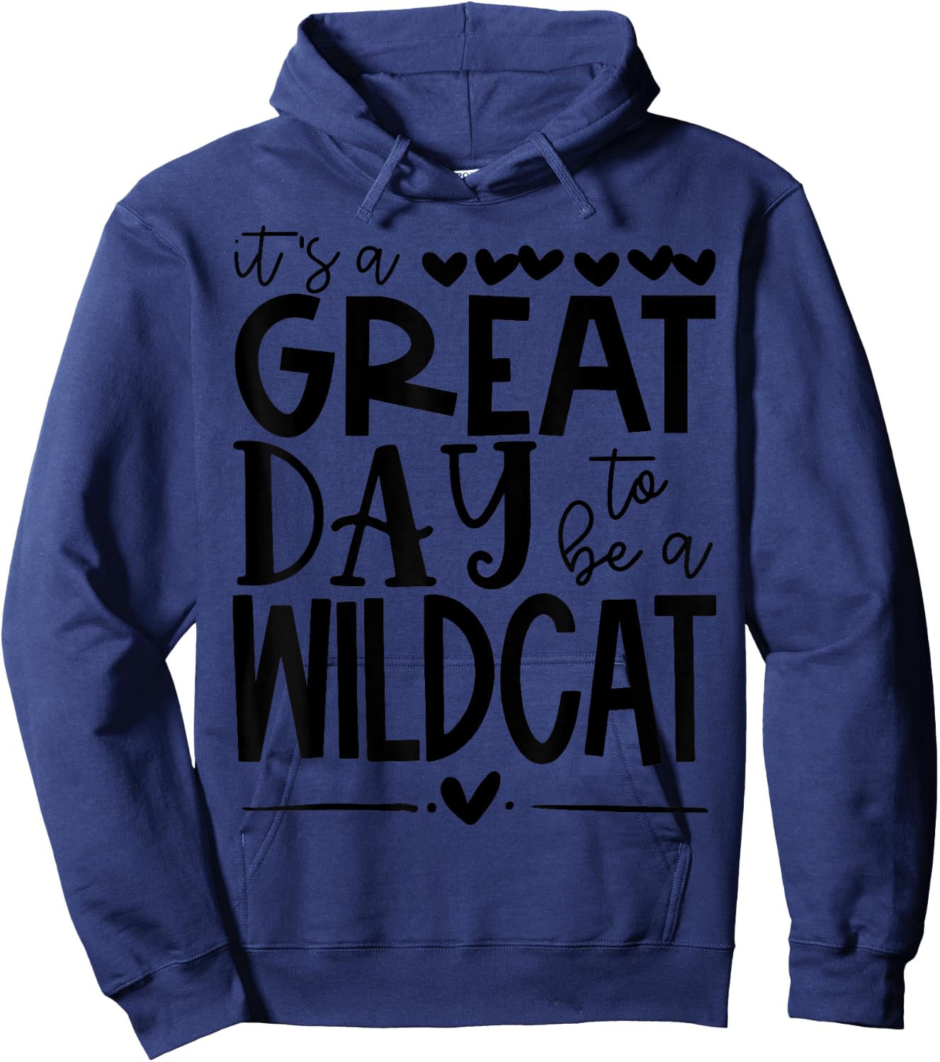 Wildcats School Sports Fan Team Spirit Great Day Women Kids Hoodie - Hoodie | Navy
