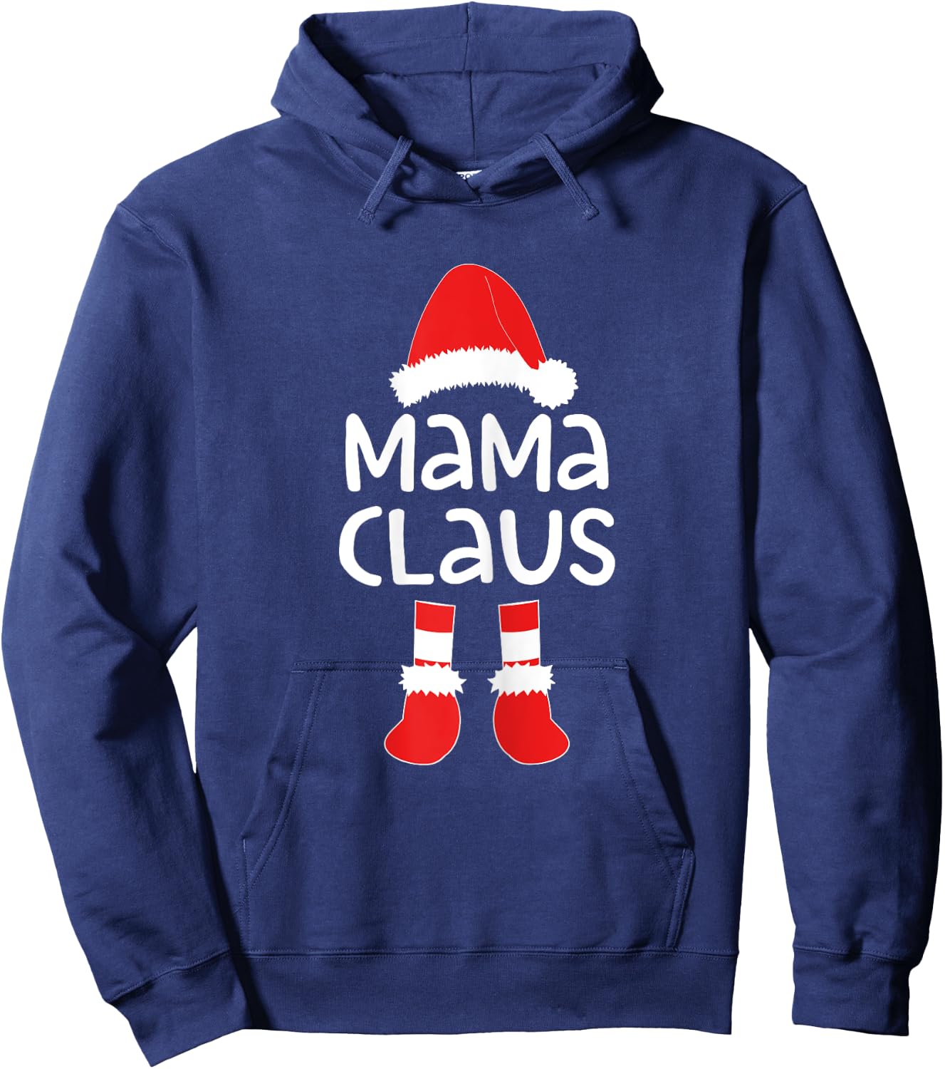 Mama Claus Women Matching Mama Christmas Shirt Hoodie - Hoodie | Navy