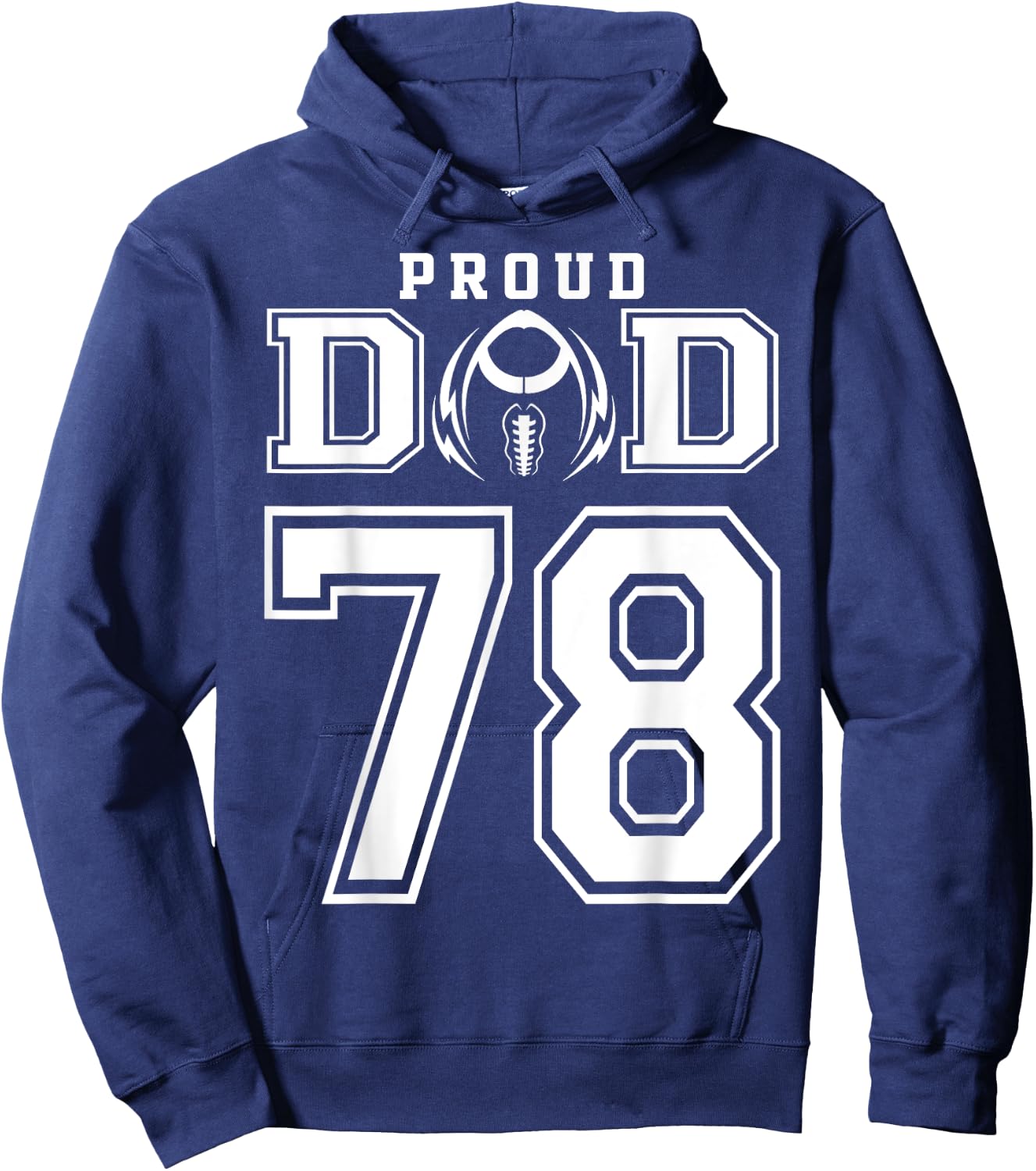 Custom Proud Football Dad Number 78 Personalized Hoodie - Hoodie | Navy