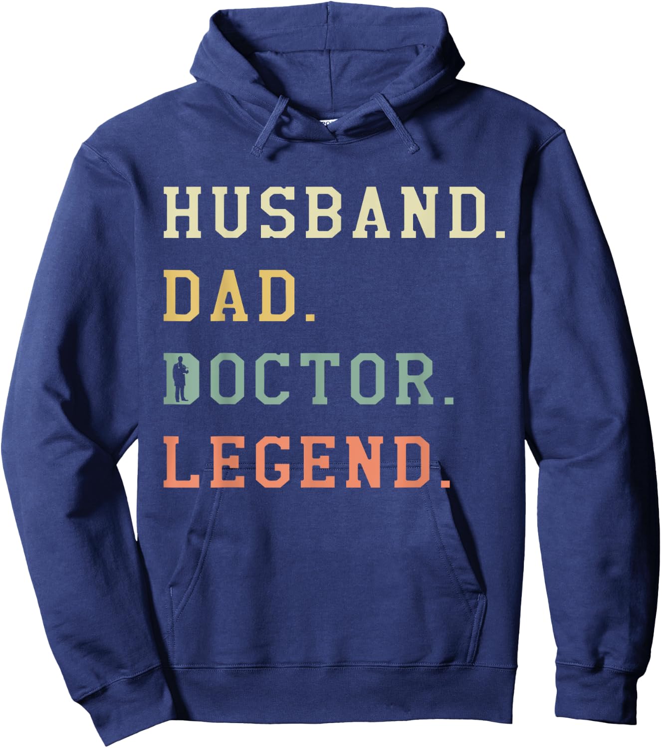Husband Dad Doctor Legend Retro Physician Medical Hoodie - Hoodie | Navy
