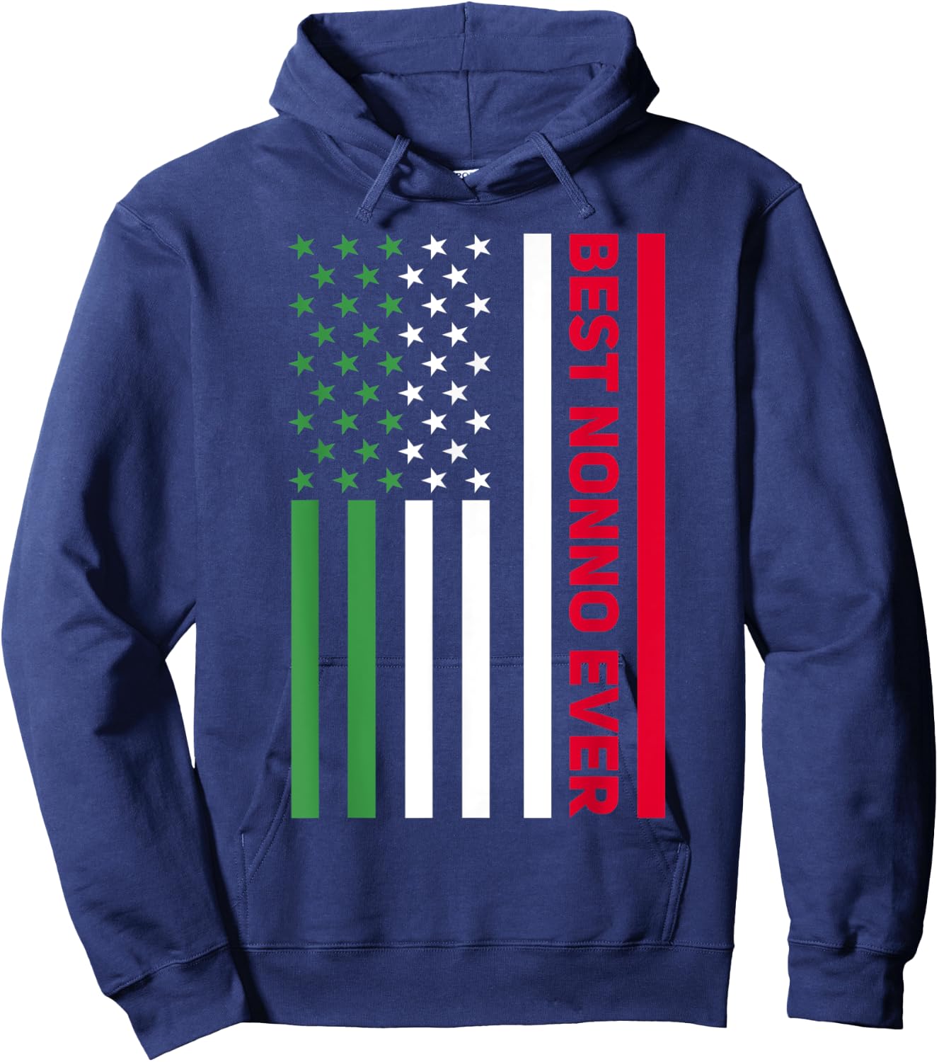 Italian Nonno Italy American Flag Best Nonno Italian Grandpa Hoodie - Hoodie | Navy