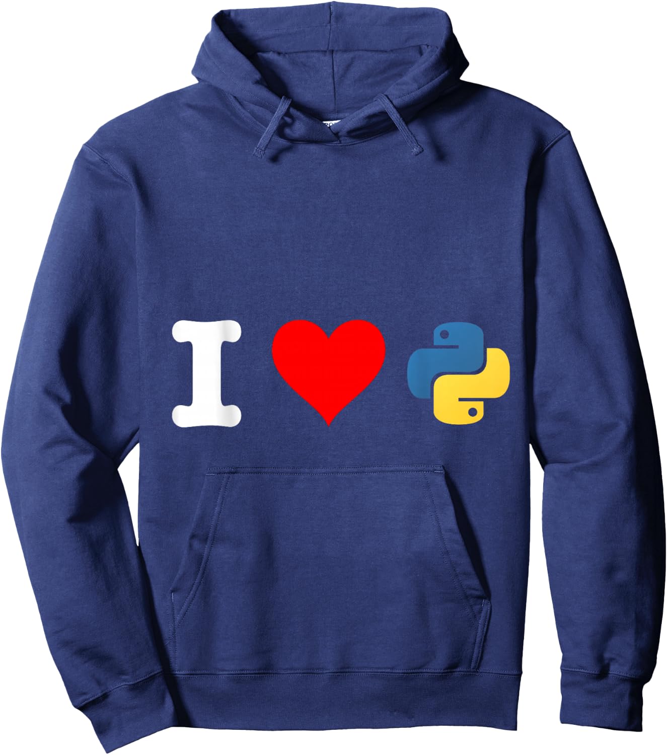 I Love Python Programming Language Design Hoodie - Hoodie | Navy