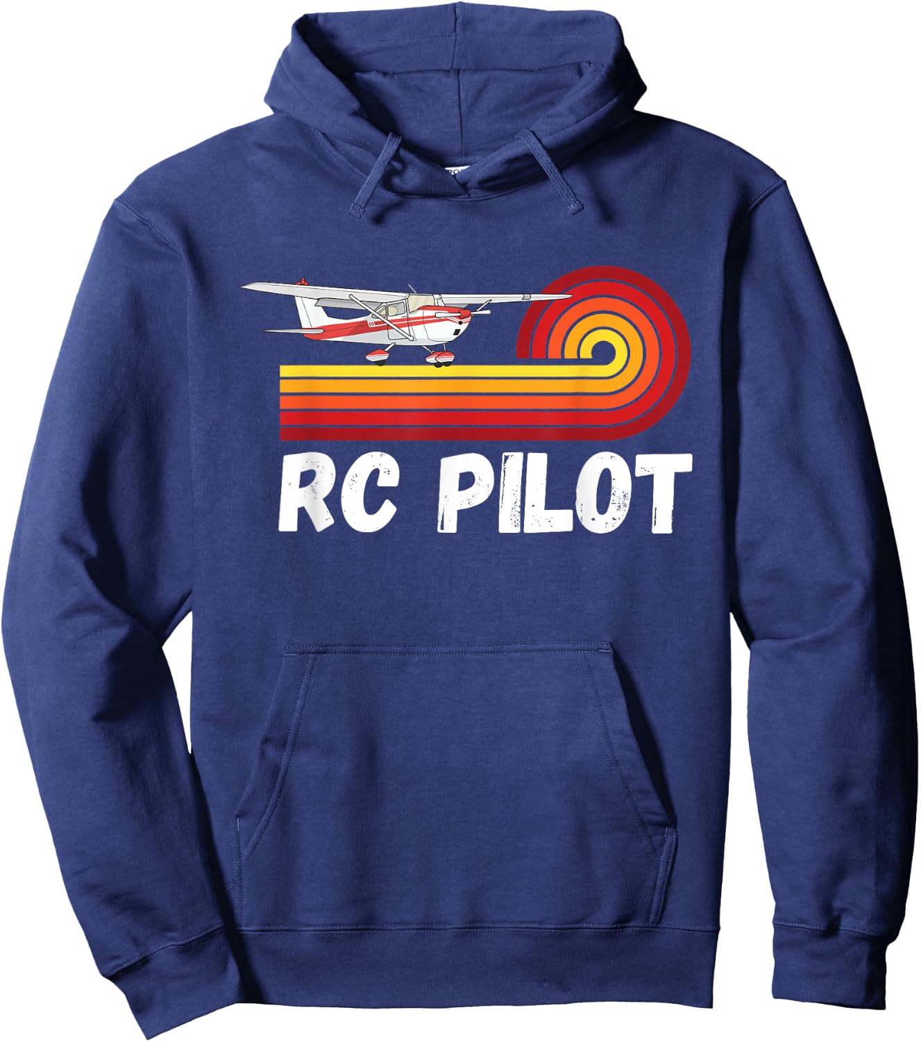 RC Pilot Model Retro Remote Control Plane Airplane Lover Hoodie - Hoodie | Navy