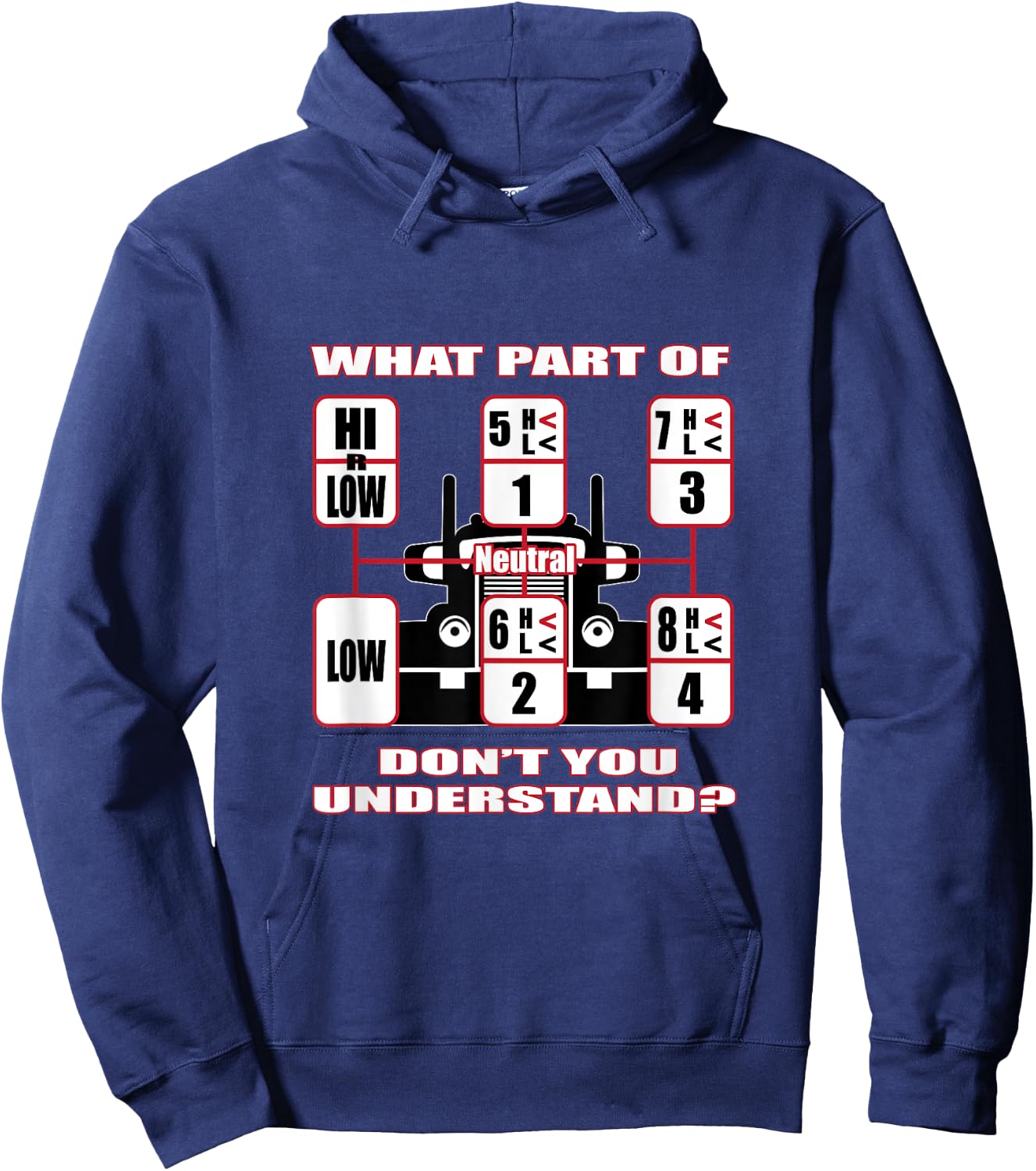 Funny Trucker Manual Transmission Shifting Hoodie - Hoodie | Navy