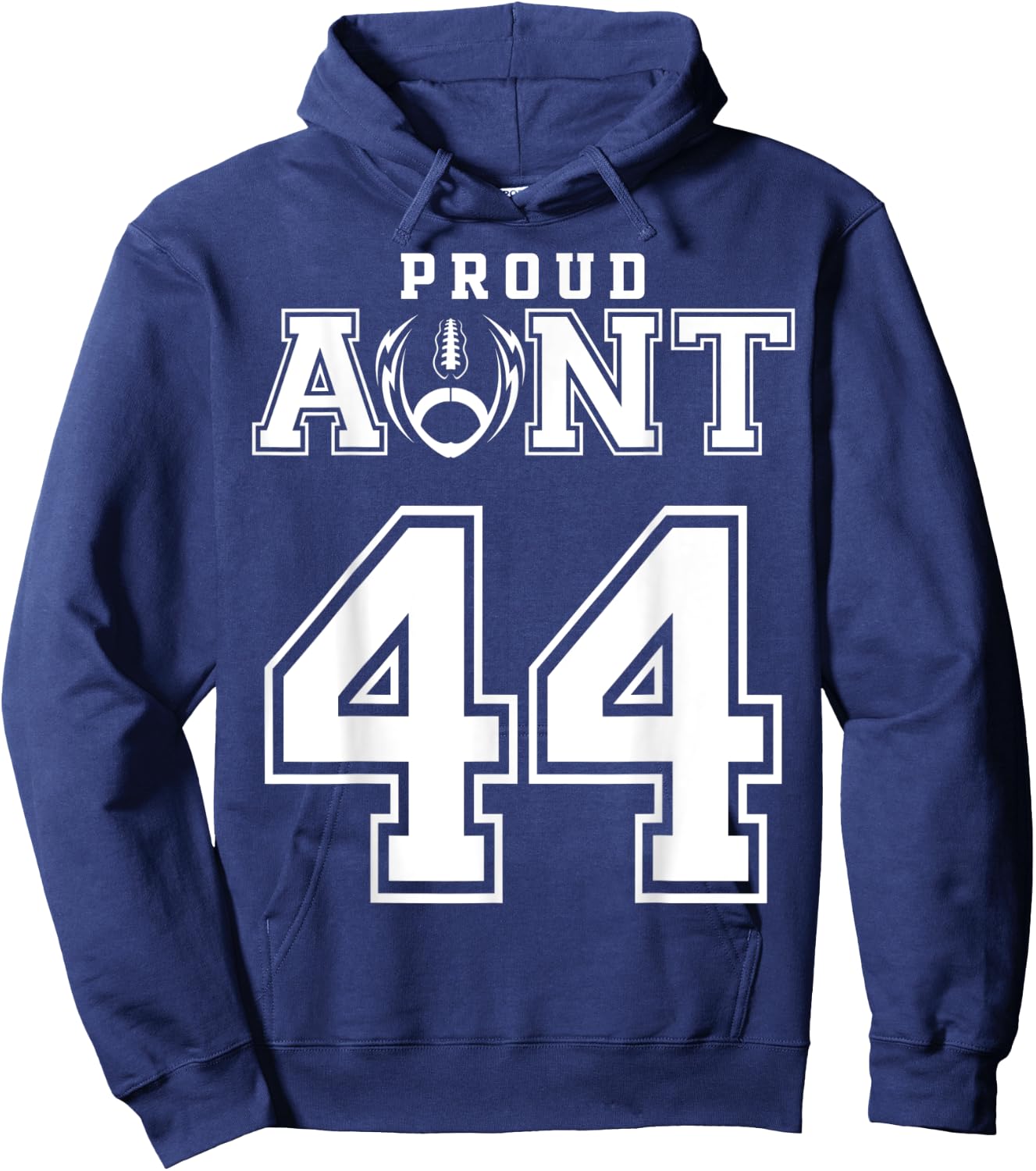 Custom Proud Football Aunt Number 44 Personalized Hoodie - Hoodie | Navy