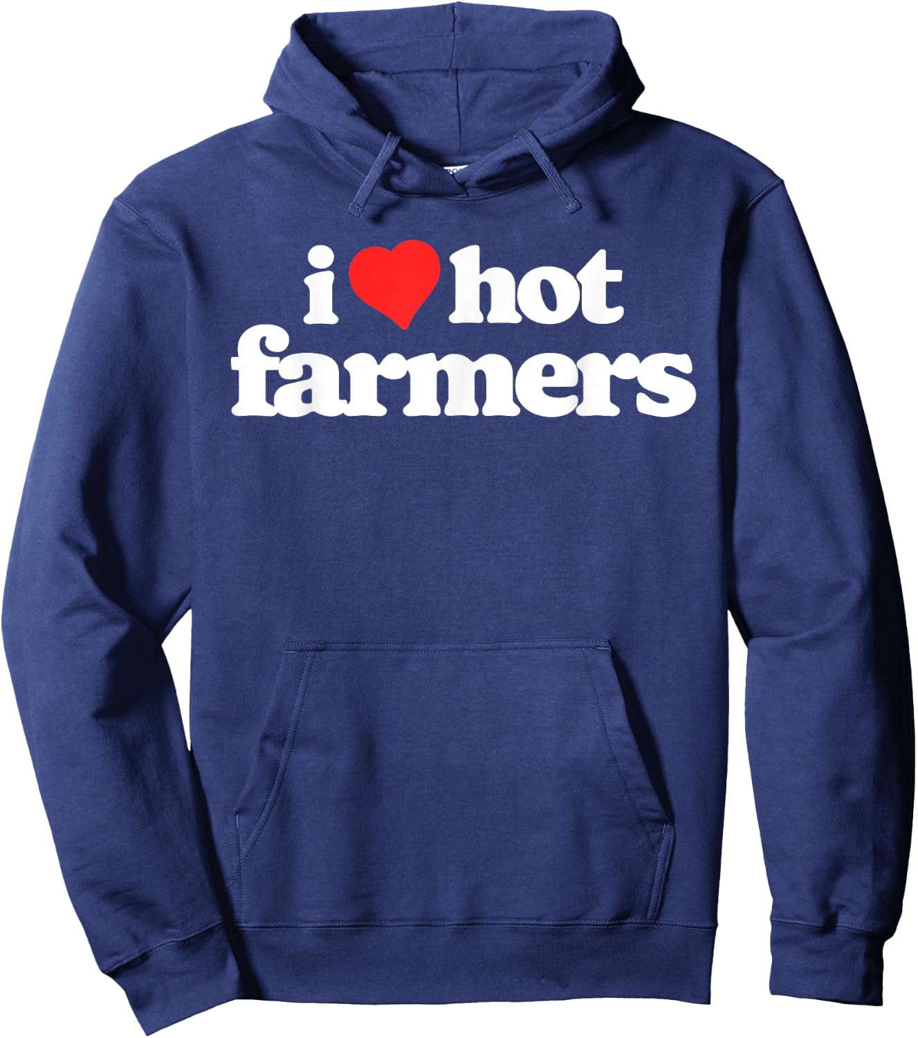 I Love Hot Farmers Funny 80s Vintage Heart Hoodie - Hoodie | Navy