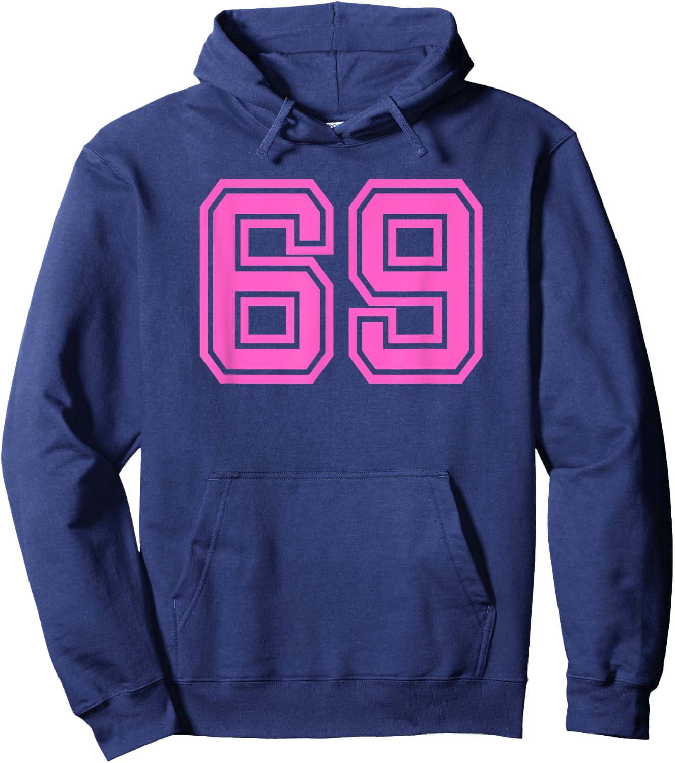 Hot Pink Retro Sports Jersey Lucky Number #69 Hoodie - Hoodie | Navy