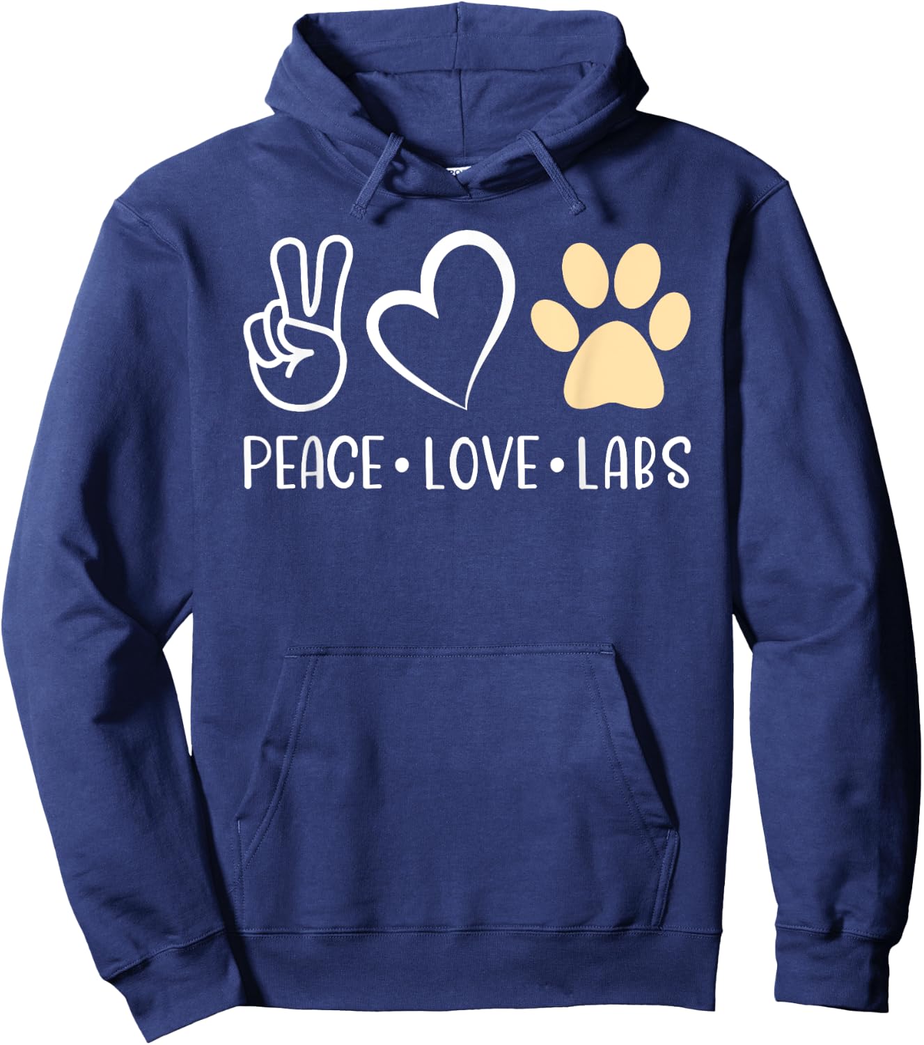 Peace Love Yellow Labs Labrador Lab Mom Valentine's Day Hoodie - Hoodie | Navy