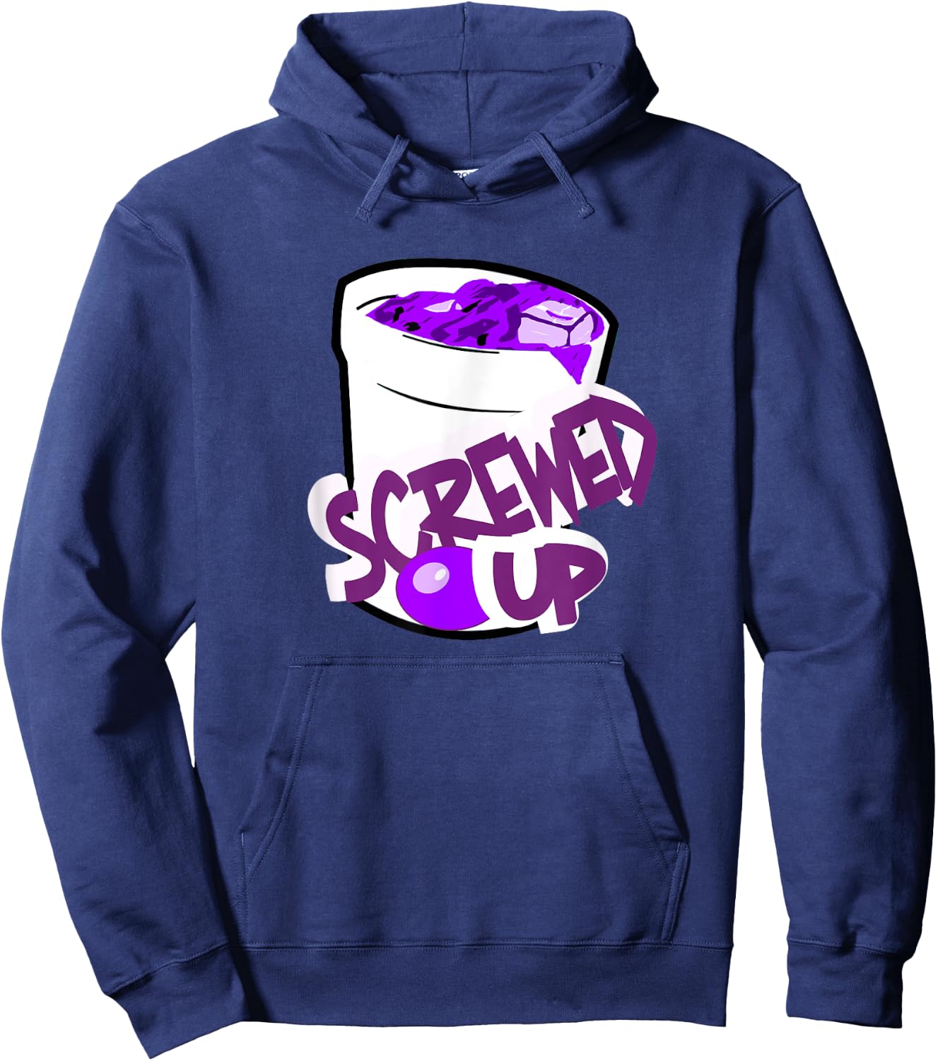 Codeine Sizzurp Screwed Up Lean Cough Syrup Promethazine Hoodie - Hoodie | Navy