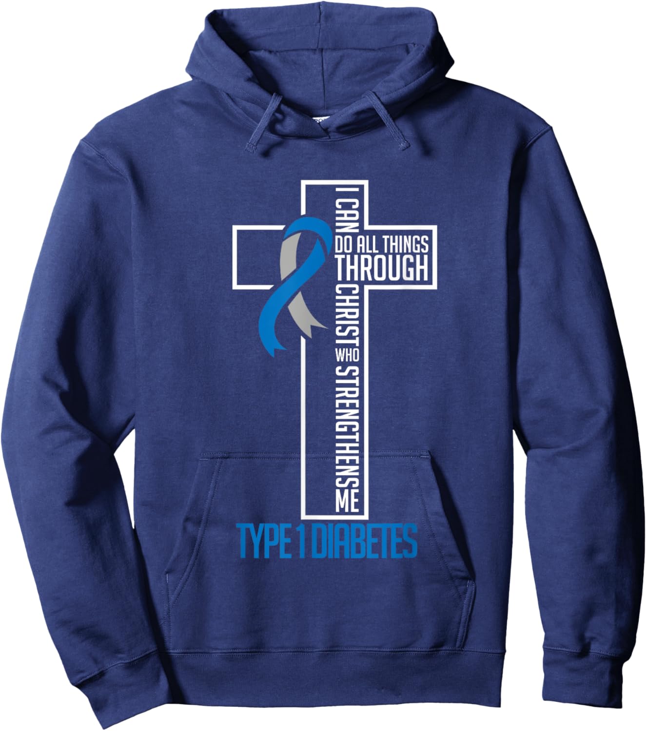 I can do things Jesus who strenghtens me Diabetes Type 1 Hoodie - Hoodie | Navy