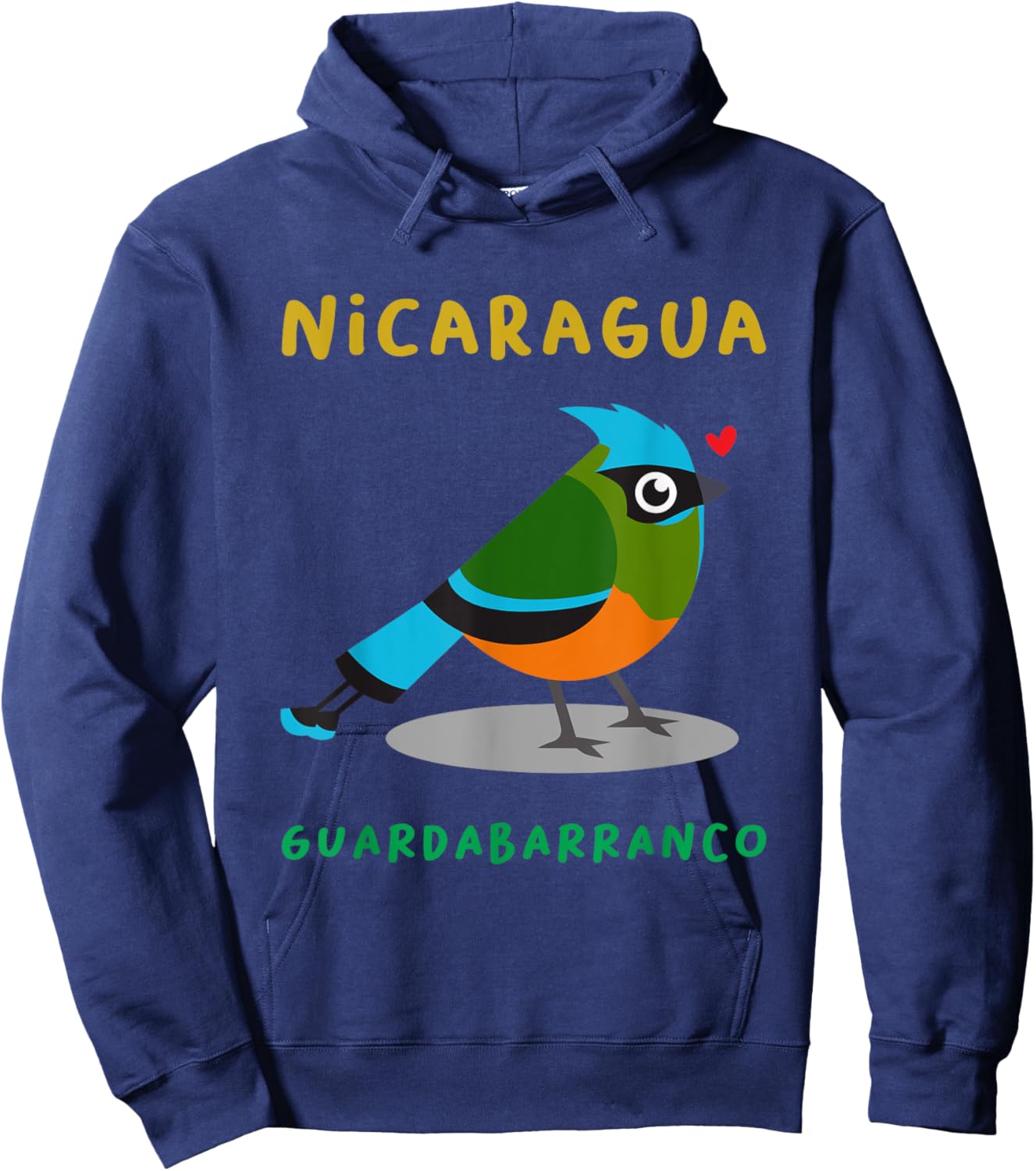 Nicaragua Guardabarranco Colorful national bird shirt Hoodie - Hoodie | Navy