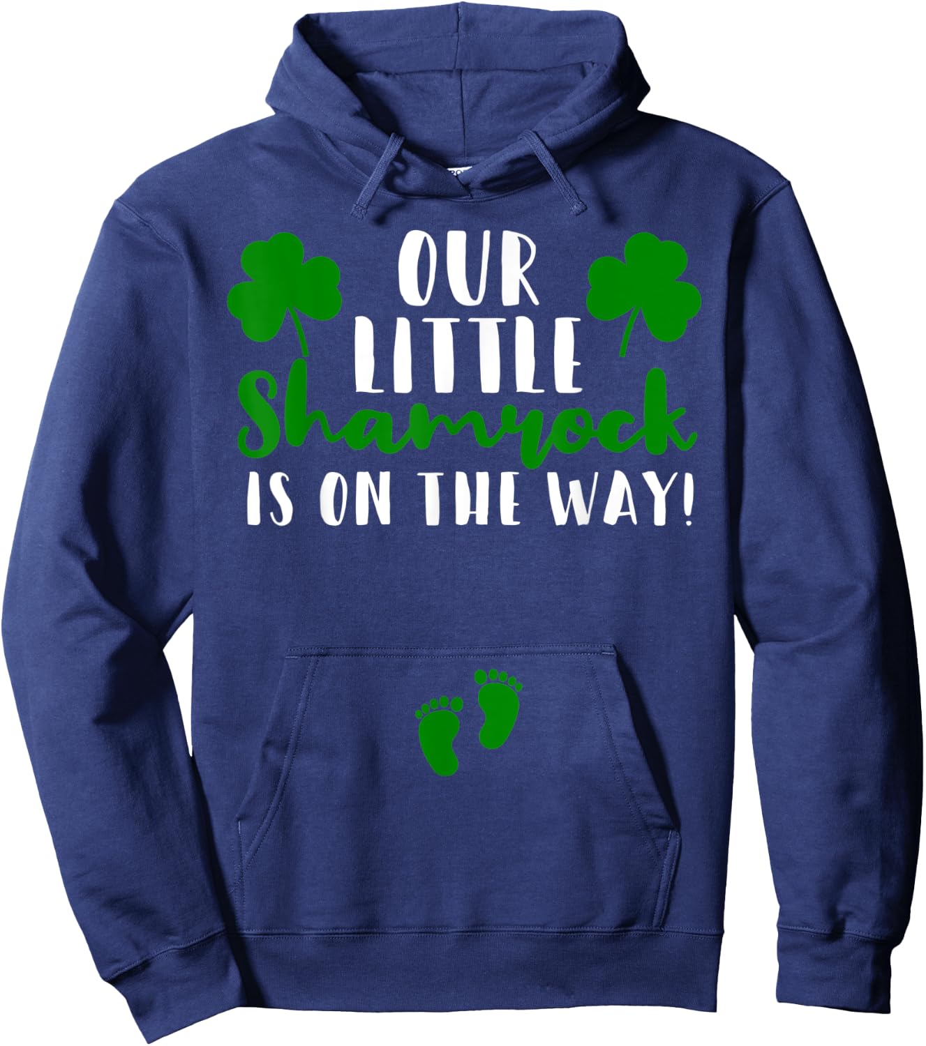 Matching Couple Pregnancy Announcement St Patricks Day Hoodie - Hoodie | Navy
