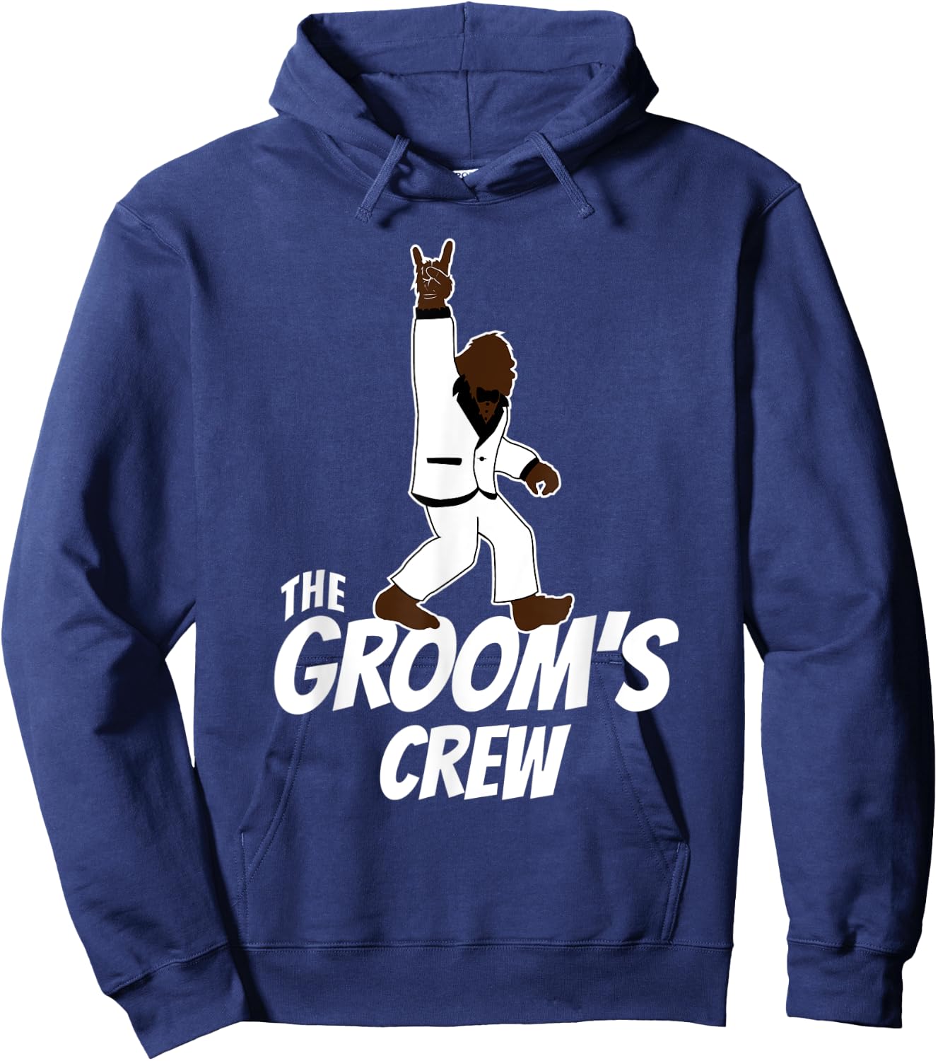 Bachelor Party Groomsman The Groom's Crew Bigfoot Rock On Hoodie - Hoodie | Navy