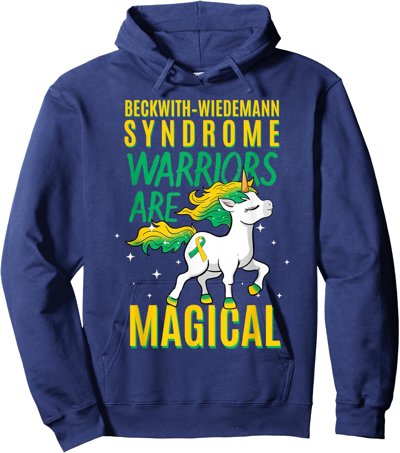 Beckwith–Wiedemann Syndrome Awareness Unicorn BWS Warrior Hoodie - Hoodie | Navy