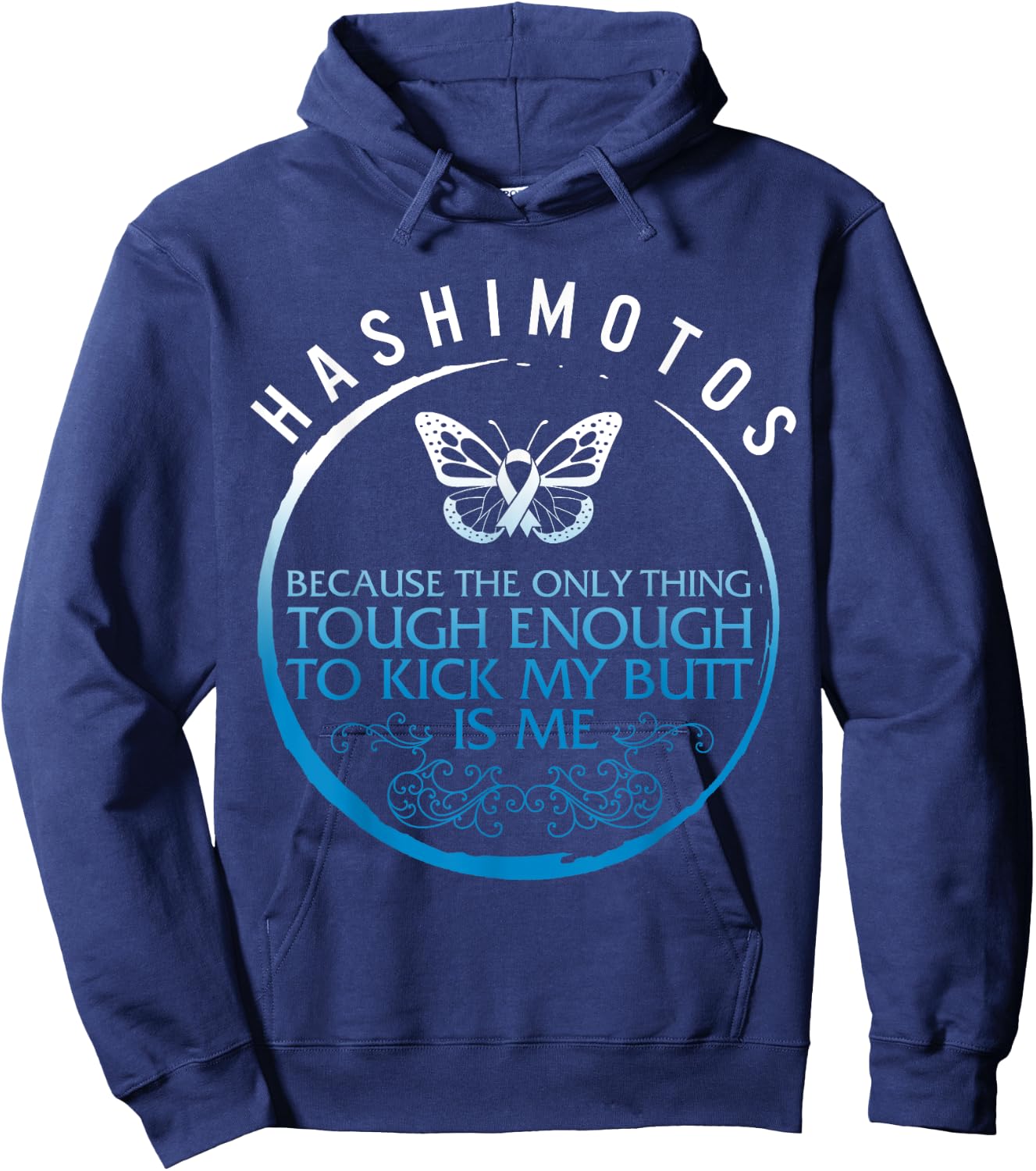 Hashimoto's Disease Awareness Tough Thyroid Disease Warrior Hoodie - Hoodie | Navy