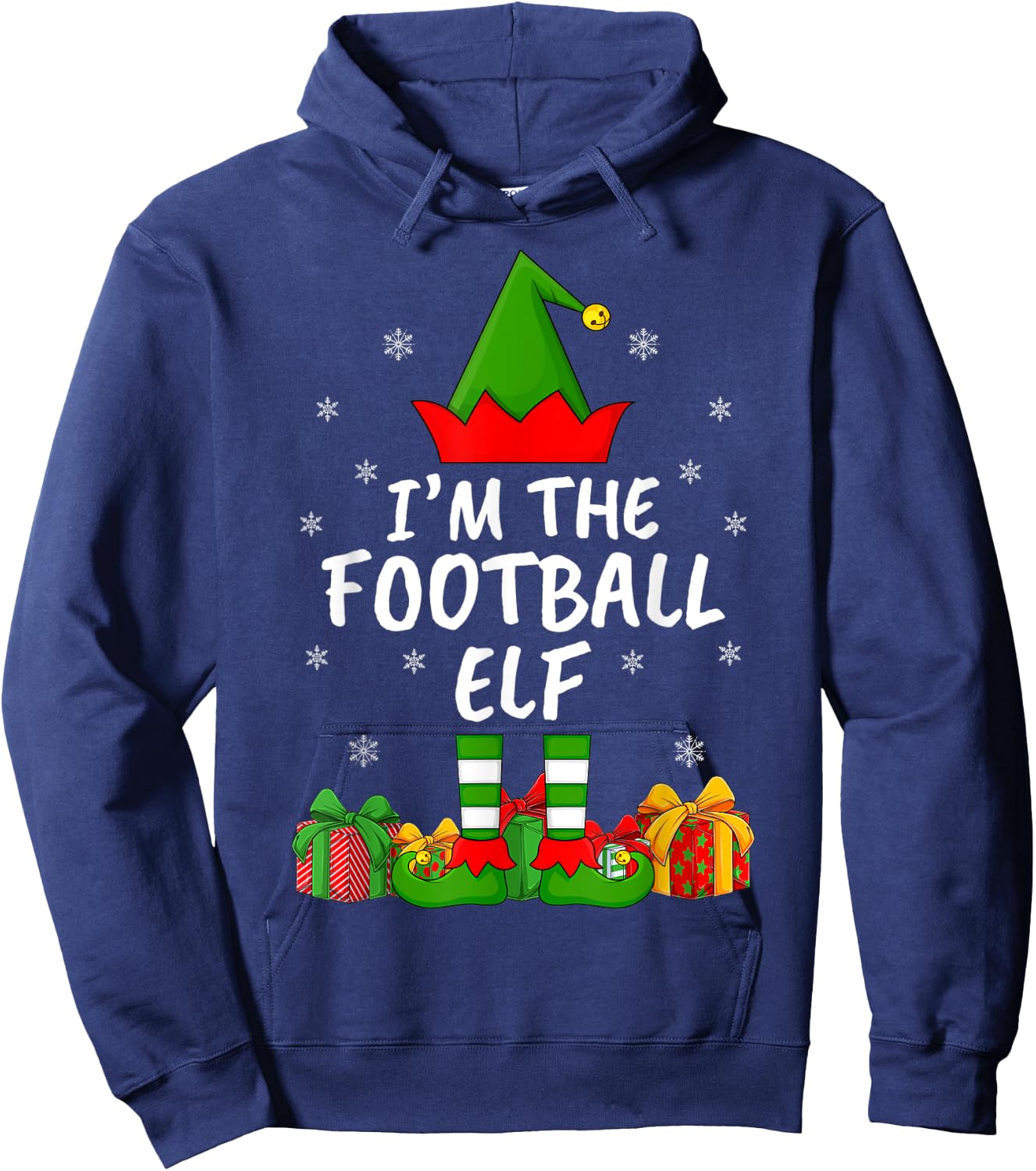 Xmas Family Matching Funny I'm The Football Elf Christmas Hoodie - Hoodie | Navy