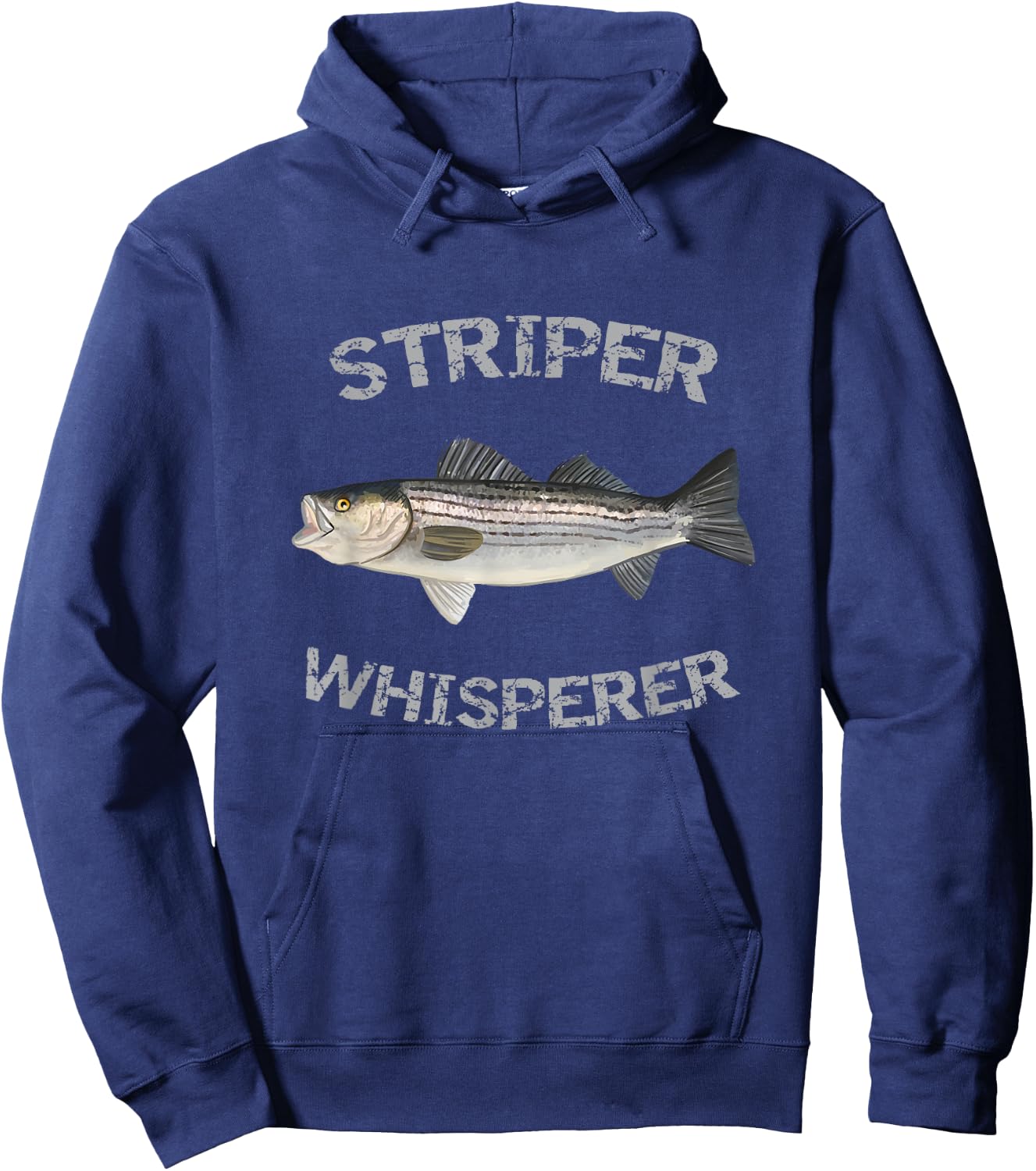 Reel Striper Fishing Shirts Striper Whisperer Striped Bass Black -Adults Classic Fit Short Sleeve Cotton, Polyester Fishing Small Hoodie - Hoodie | Navy