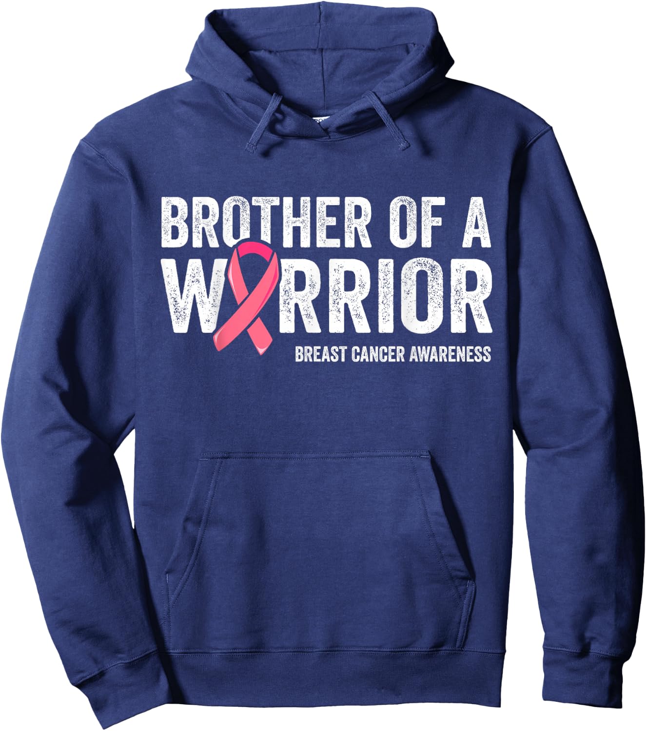 Brother Of A Warrior Shirt, Brother Breast Cancer Brother Hoodie - Hoodie | Navy