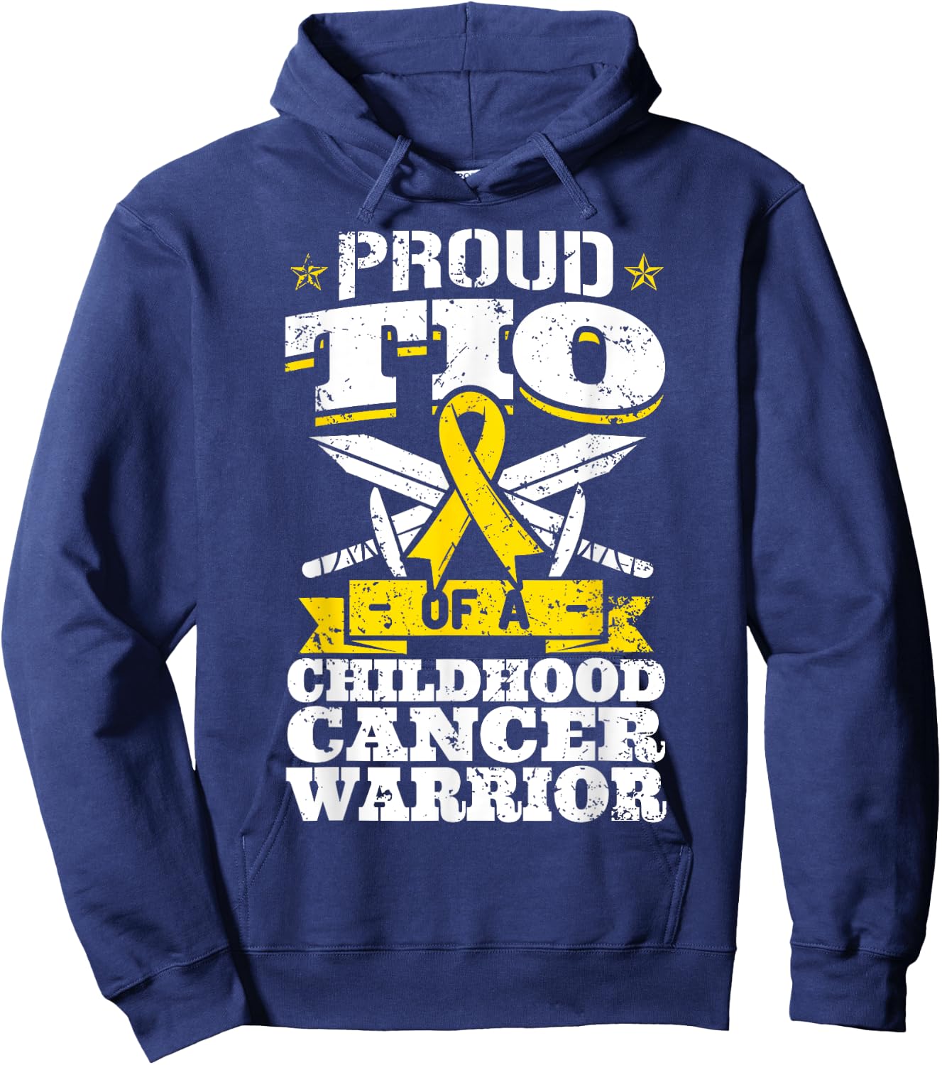 Prou Tio Of A Childhood Cancer Warrior Awareness Uncle Hoodie - Hoodie | Navy
