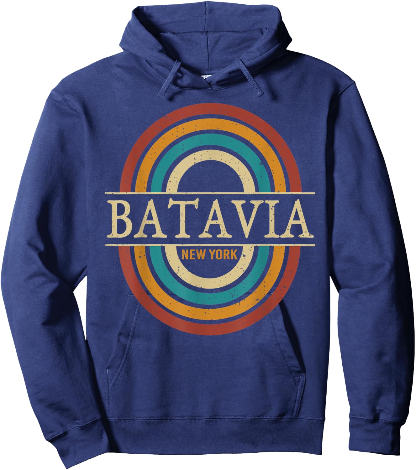 Vintage Retro Batavia NY New York Souvenir Men Women Hoodie - Hoodie | Navy