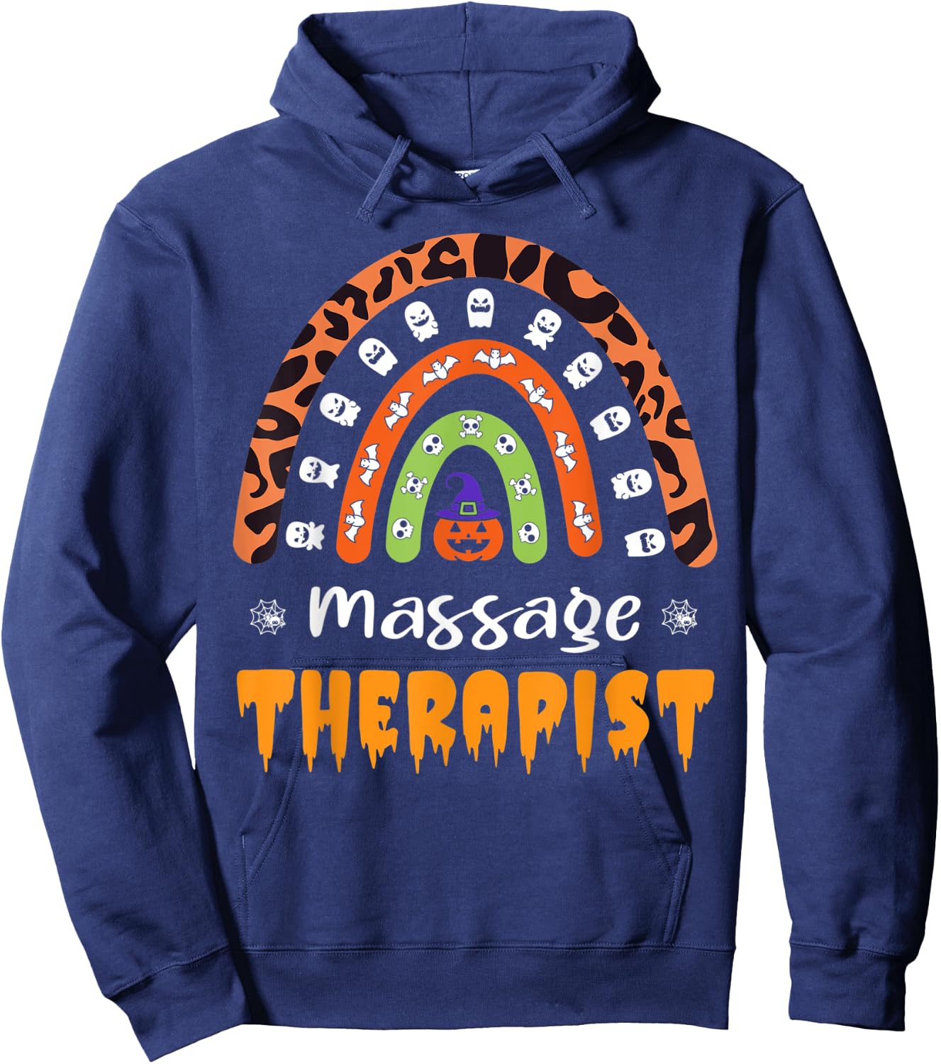 Massage Therapist Leopard Rainbow Halloween Costume Hoodie - Hoodie | Navy
