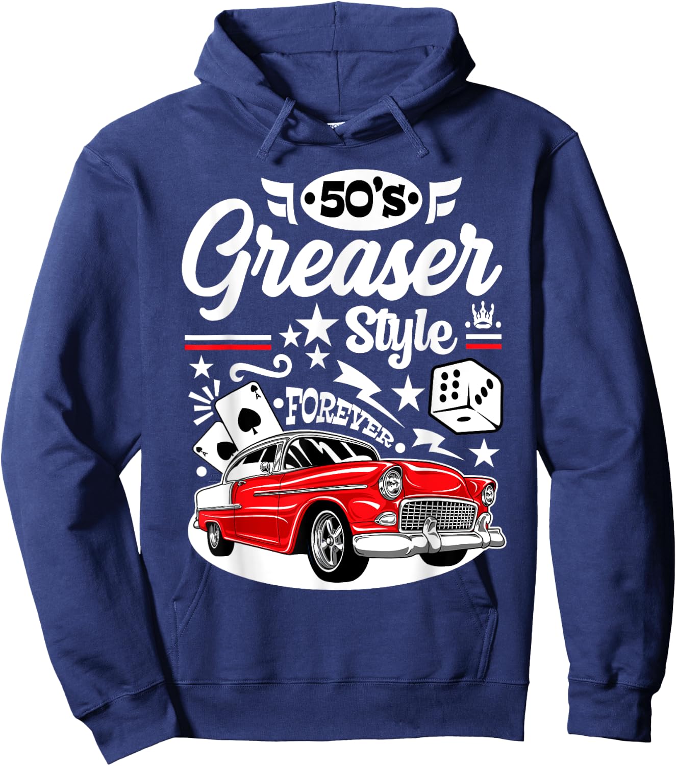 Rockabilly Sock Hop Party 50s Greaser Costumes Rock N Roll Hoodie - Hoodie | Navy