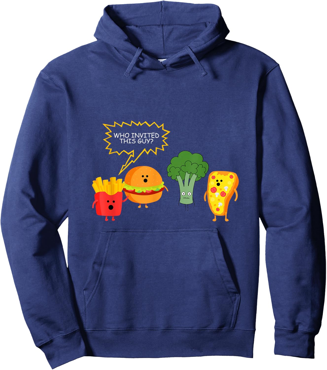 Who Invited This Guy Vegetables Stem Broccoli Hoodie - Hoodie | Navy
