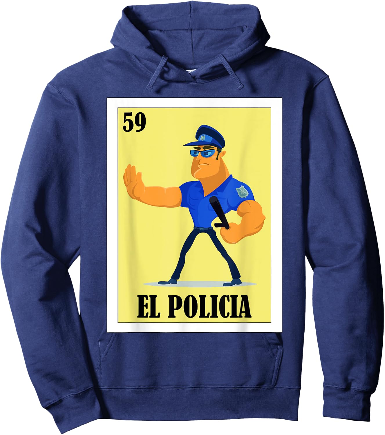 Funny Mexican Design for Policemen - El Policia Hoodie - Hoodie | Navy