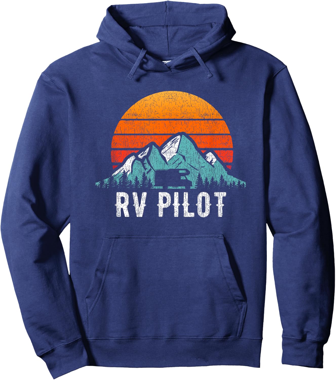 RV Pilot Motorhome Travel Stuff RV Vacation Retro RV Pilot Hoodie - Hoodie | Navy
