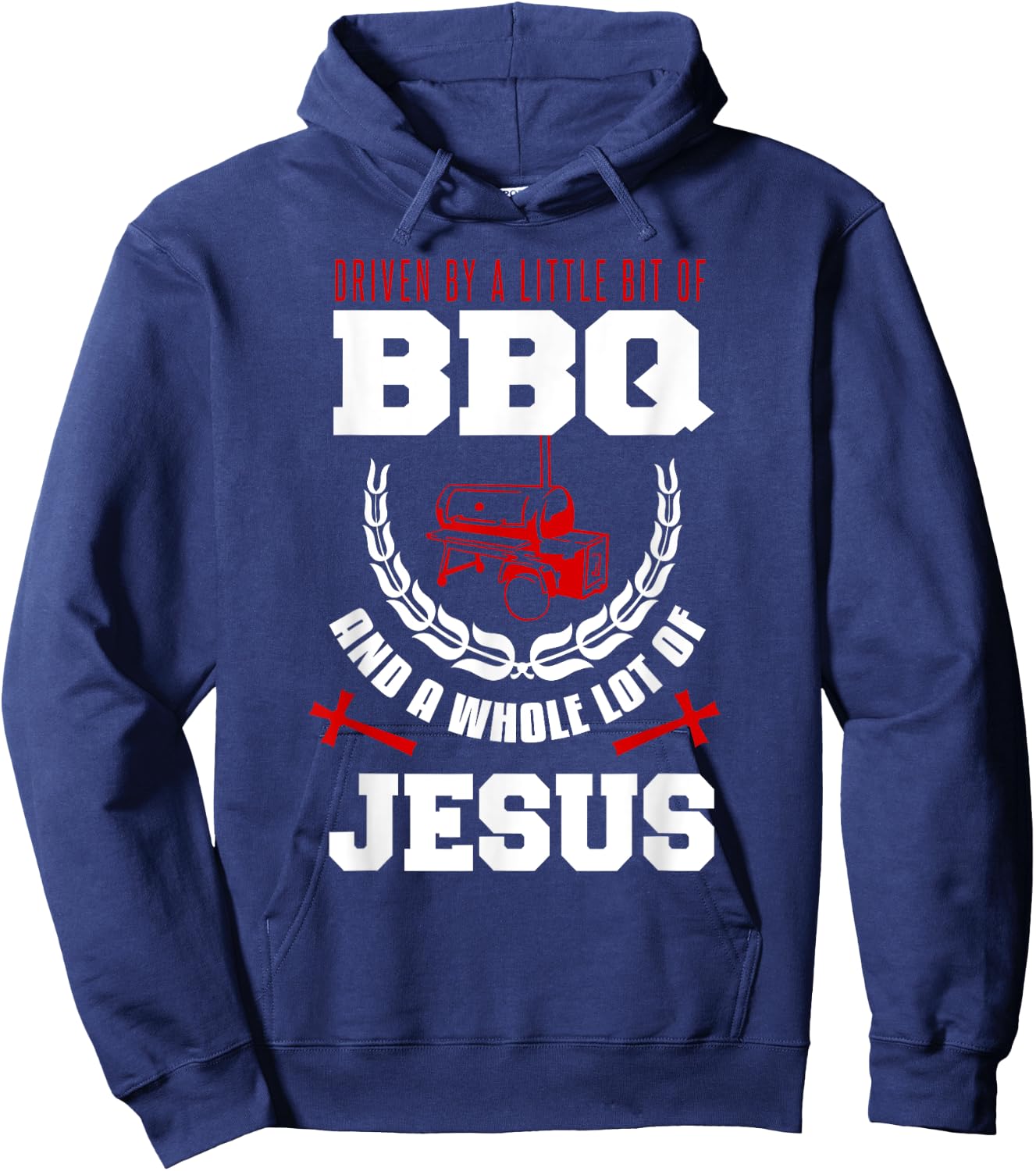 BBQ Jesus Shirt Barbecue Religious Christian BBQing Hoodie - Hoodie | Navy
