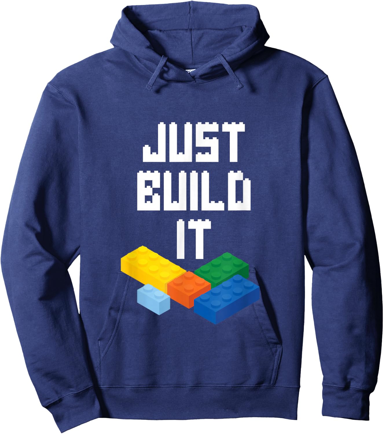 Just Build It Master Builder Building Blocks Toy Bricklayer Hoodie - Hoodie | Navy